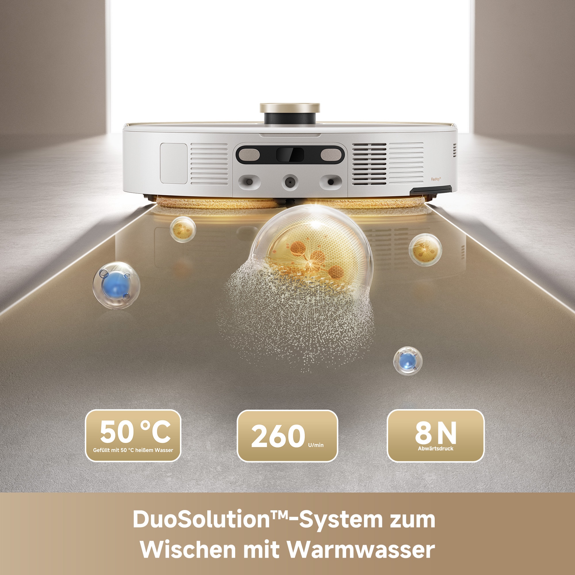 Dreame Nass-Trocken-Saugroboter »MOVA V50 Ultra Complete, mit Wischfunktion«, 24.000Pa Saugkraft, Hindernisüberwindung, 50°C Wischwasser, 180m²