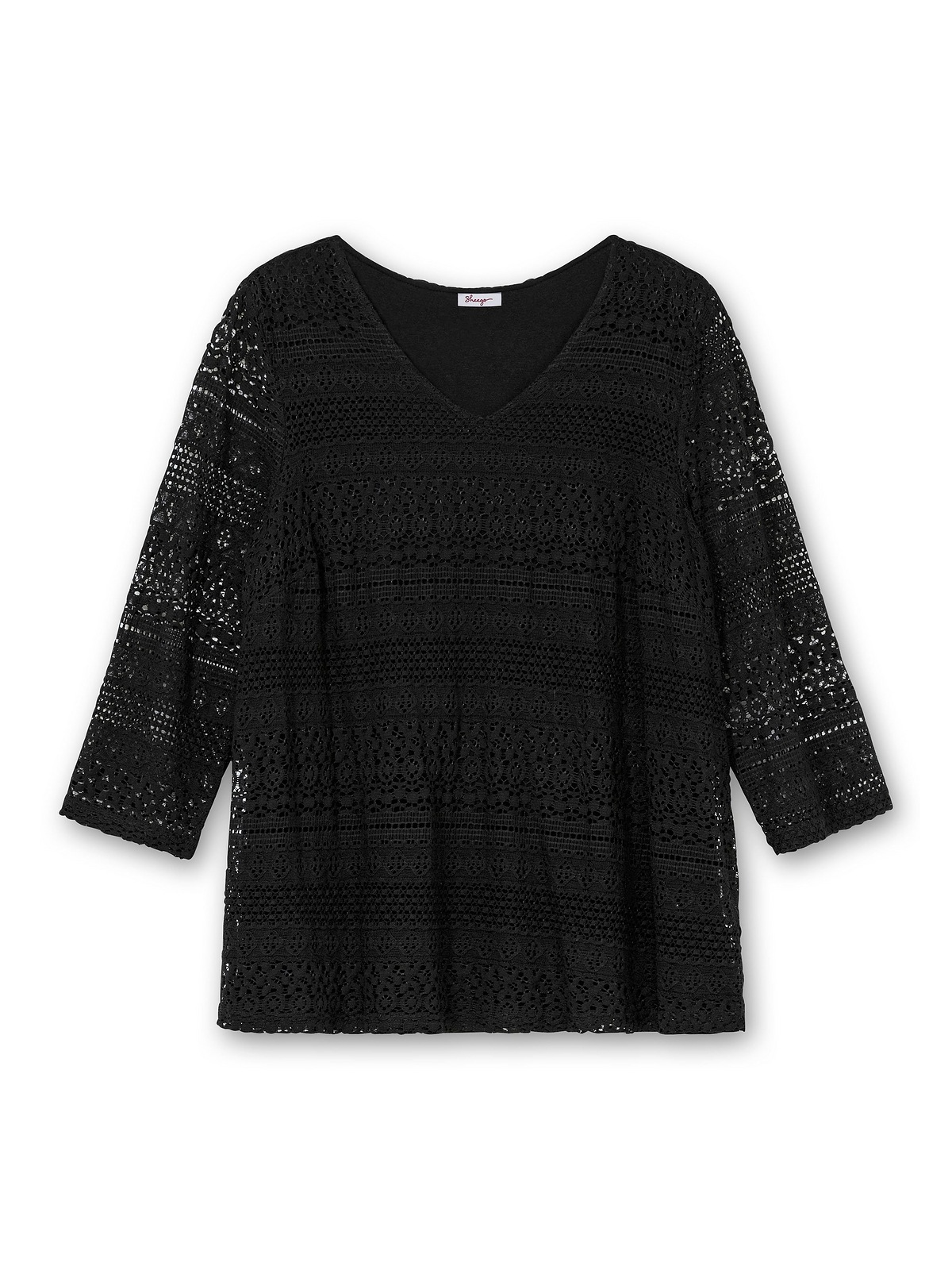 Sheego Spitzenshirt »Große Größen«, in A-Linie und 3/4-Arm