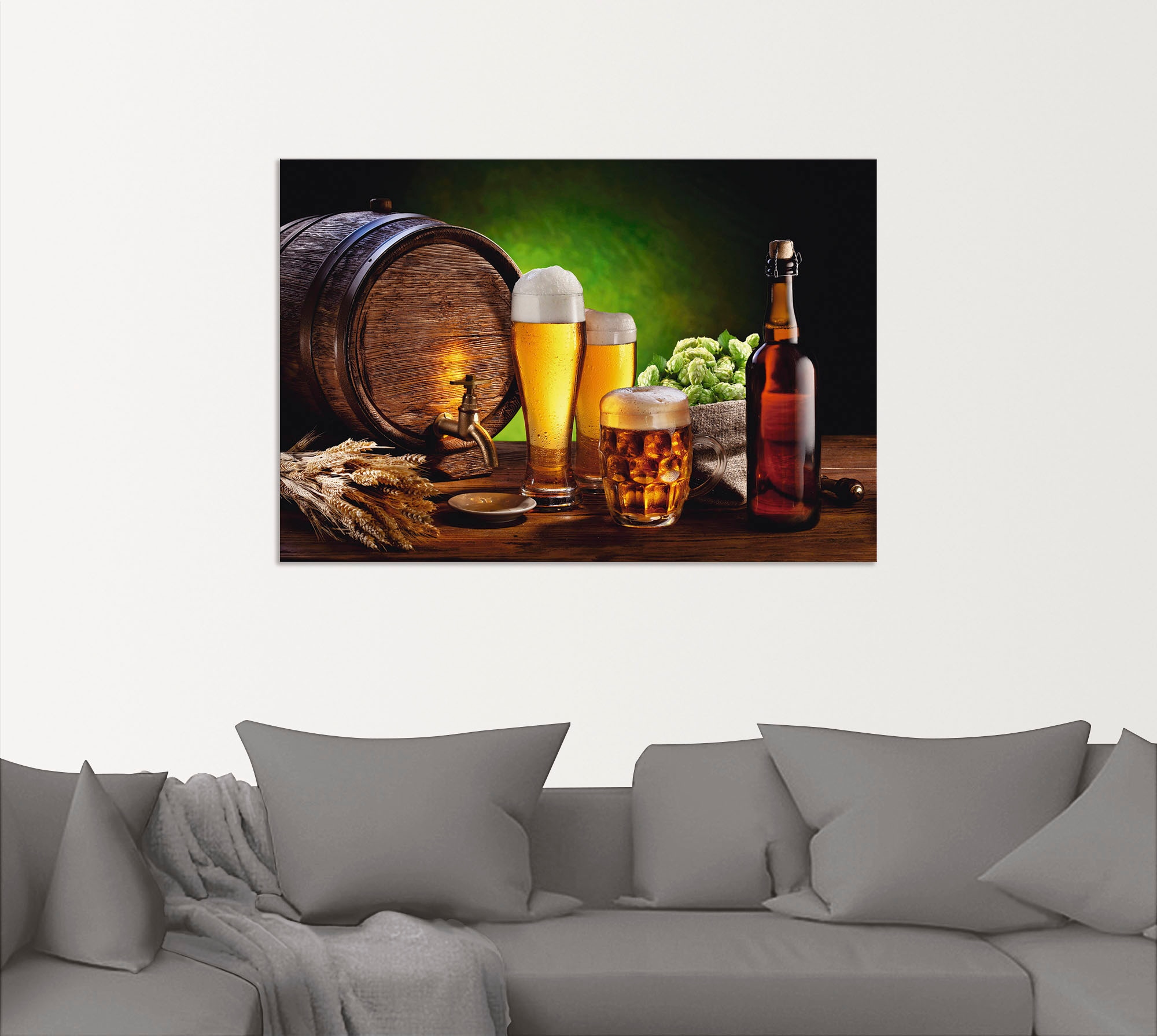 Artland Wandbild »Bier Stillleben«, Getränke, (1 St.), als Alubild, Leinwandbild, Wandaufkleber oder Poster in versch. Größen