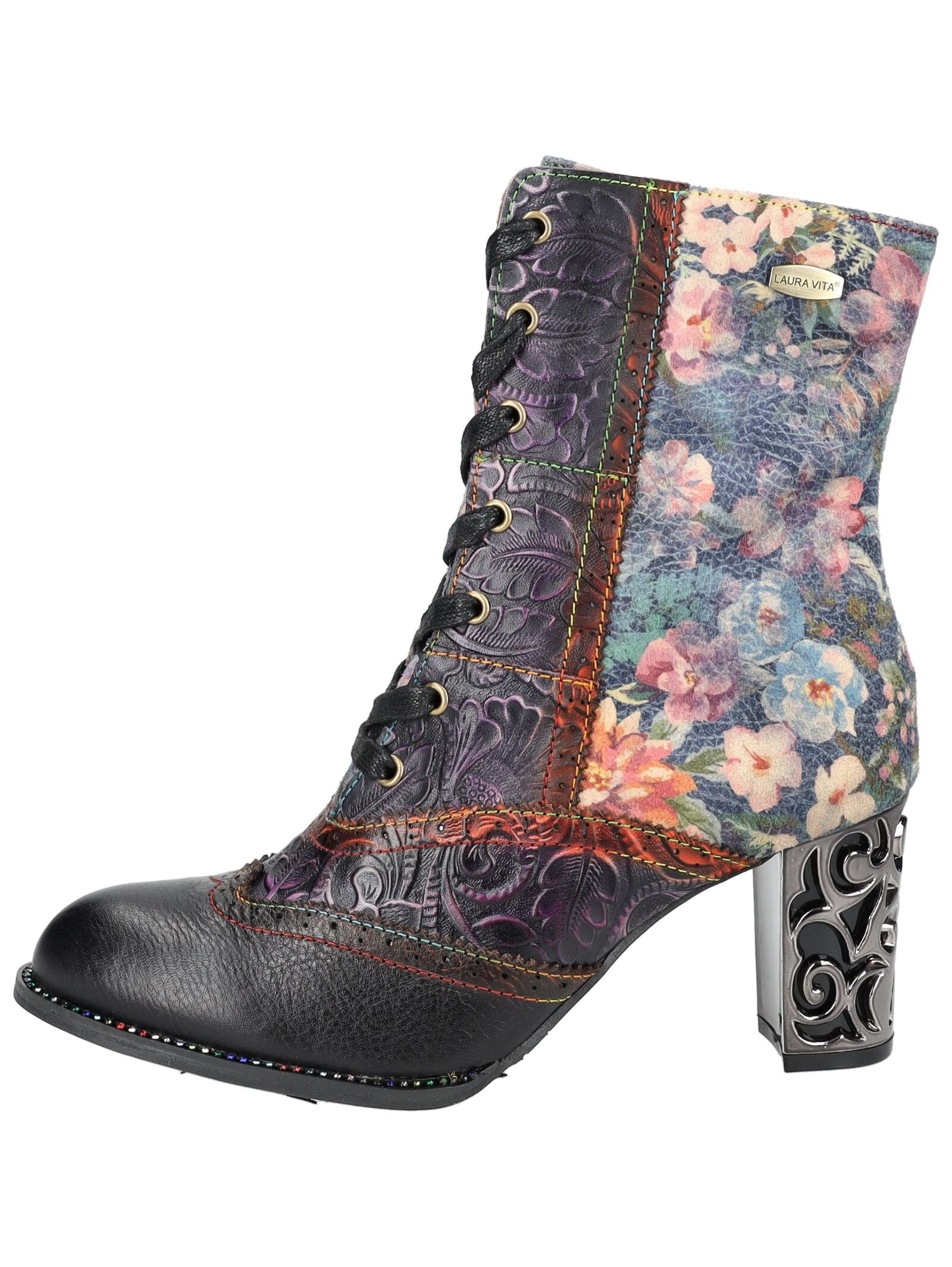 LAURA VITA High-Heel-Stiefelette »LAURA VITA Stiefelette Leder/Textil«
