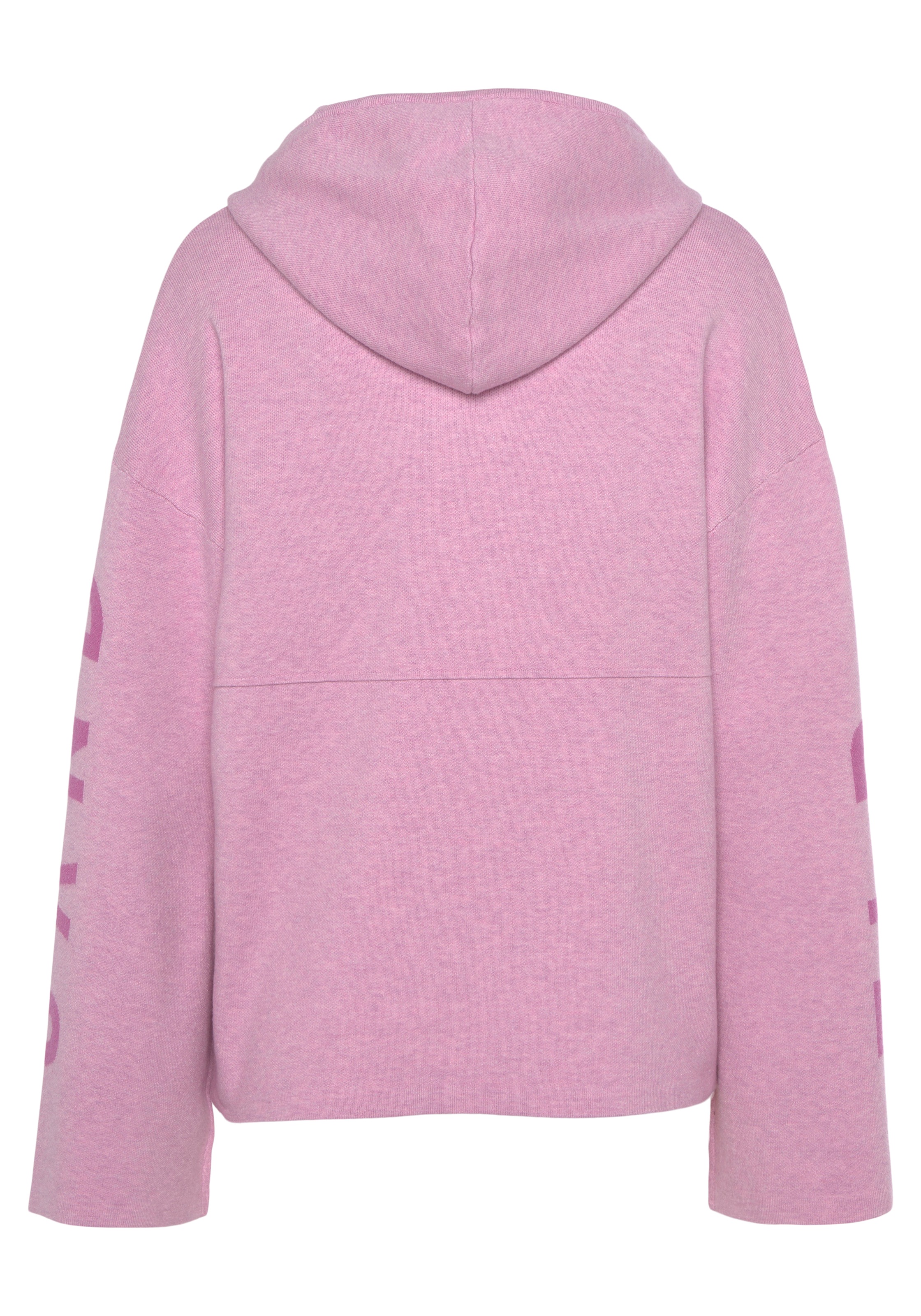 Kapuzenpullover ELBSAND, Damen, Gr. 44/46, rosa, Feinstrick, Obermaterial: 50% Viskose, 28% Polyester, 22% Nylon, meliert, unifarben, lässig geschnitten hüftlang, Pullover Kapuzenpullover, mit Logostickerei, Loungewear 3