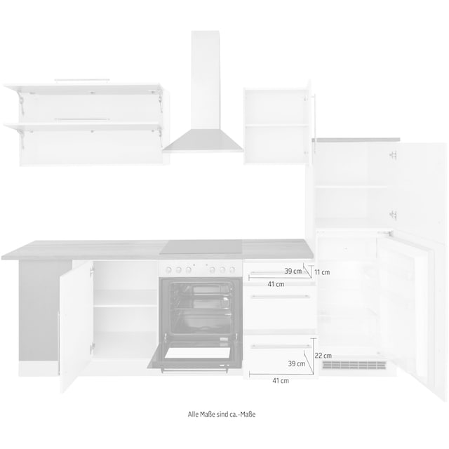 HELD MÖBEL Winkelküche »Samos«, ohne E-Geräte, Stellbreite 280/220 cm  bestellen | BAUR