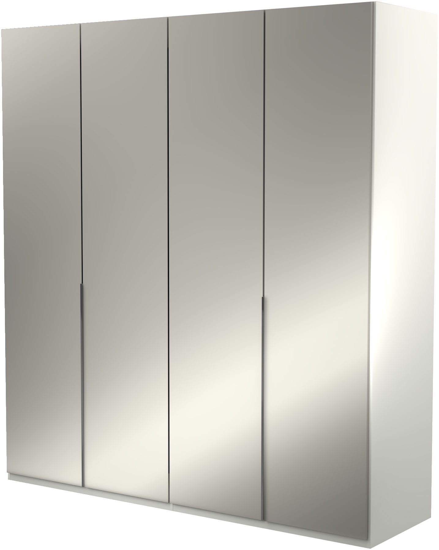 Musterring Kleiderschrank "San Diego, Kleiderschrank, Schrank, Garderobe, mit Glastüren" 1 Stk. tlg. 4-türig (gedämpft), 4 Böden, 2 Kleiderstangen, Chromgriffe