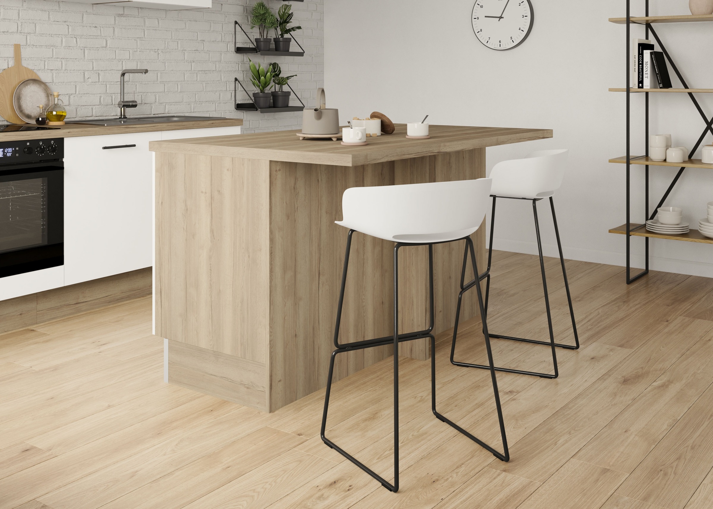 OPTIFIT Kücheninsel »Fiona« Breite 161 cm, Soft-Close, höhenverstellbare Füße, Metallgriffe
