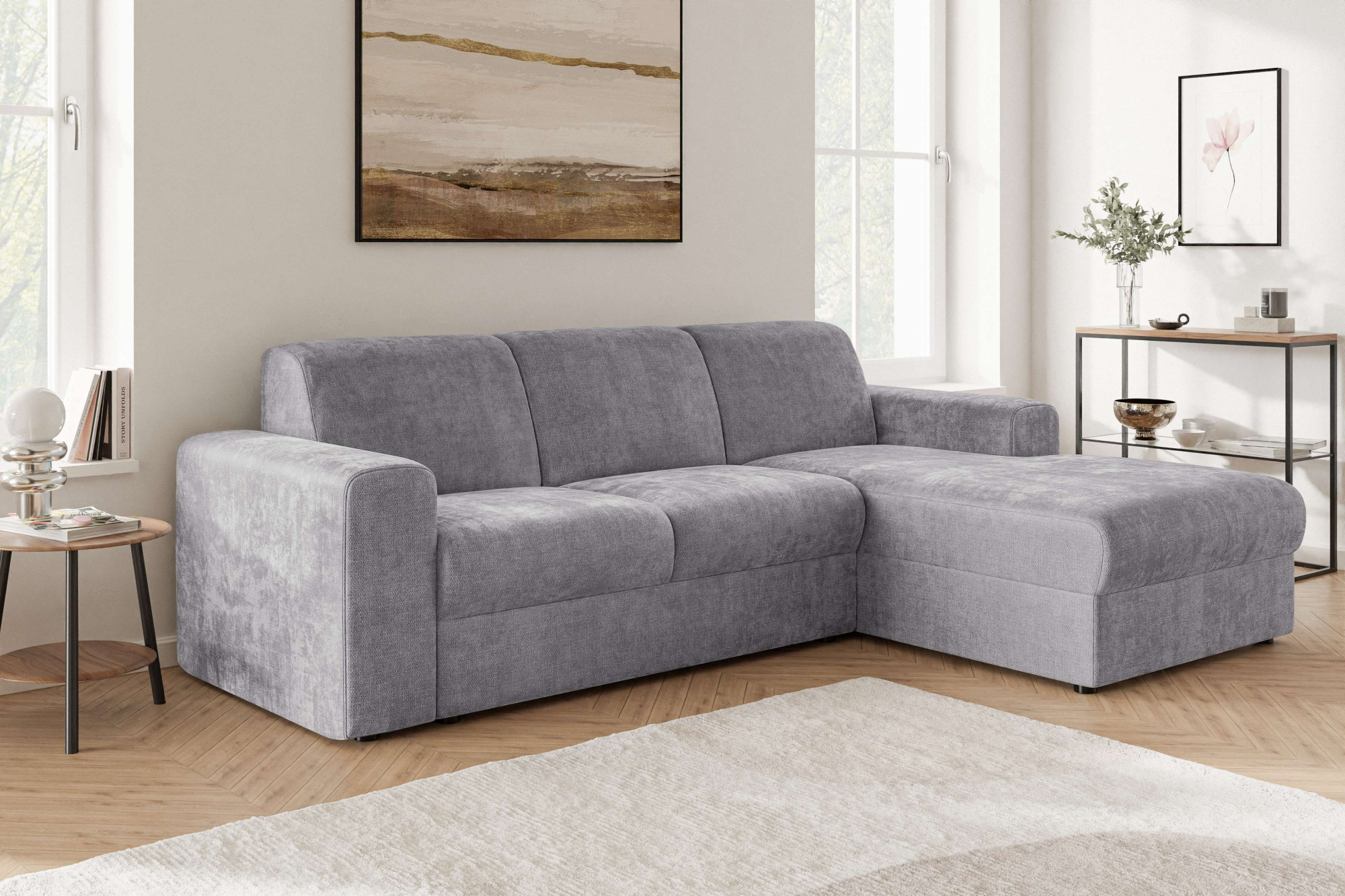 OTTO home Ecksofa "BORNHOLM 2.0 L-Form, Breite 220 cm, Verlässliche Qualität, Chenille" Recamiere links/rechts bestellbar, Bezug - Chenille oder Struktur