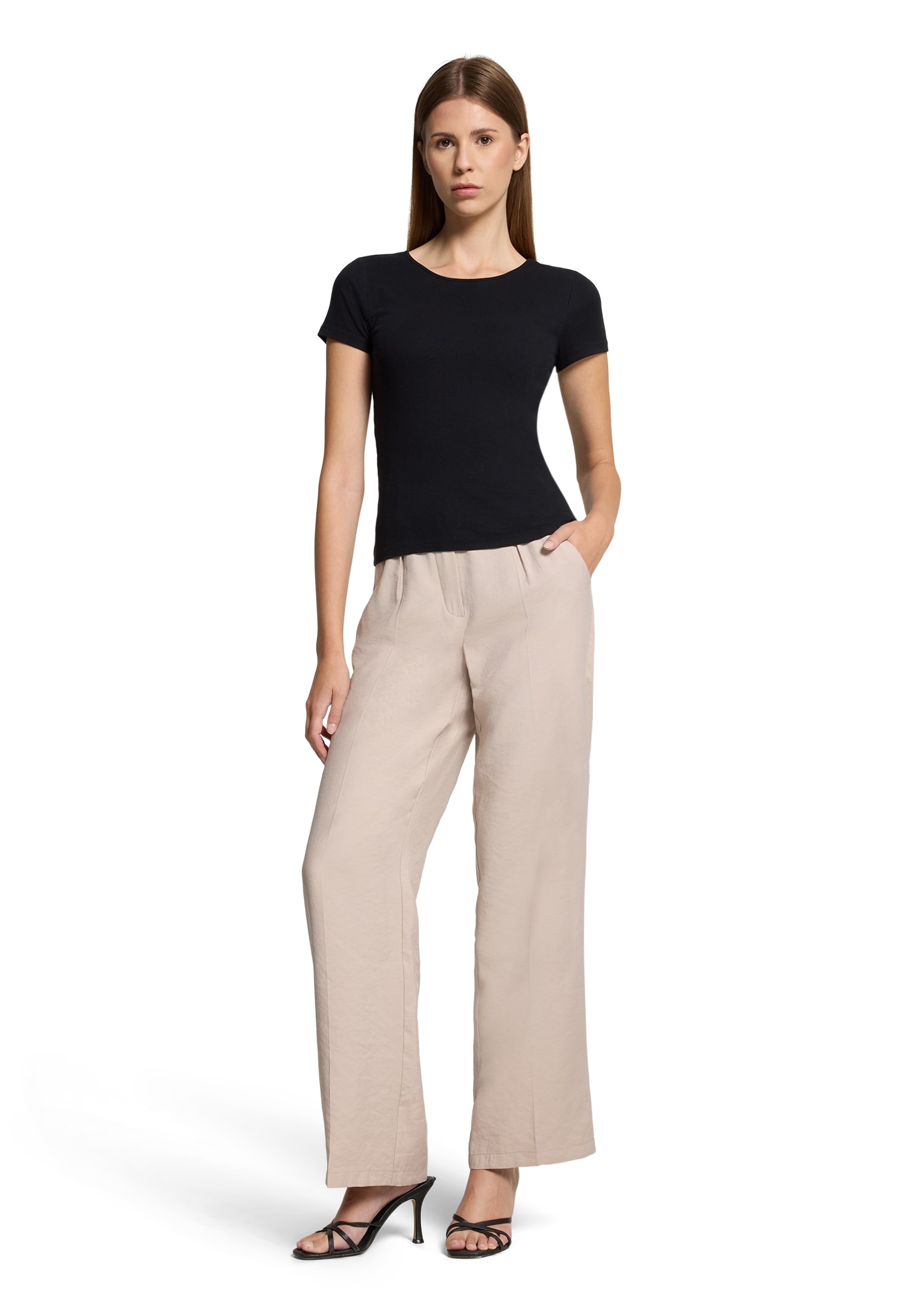Betty Barclay Stoffhose »Betty Barclay Damen Stoffhose unifarben«, Mit Gürtel