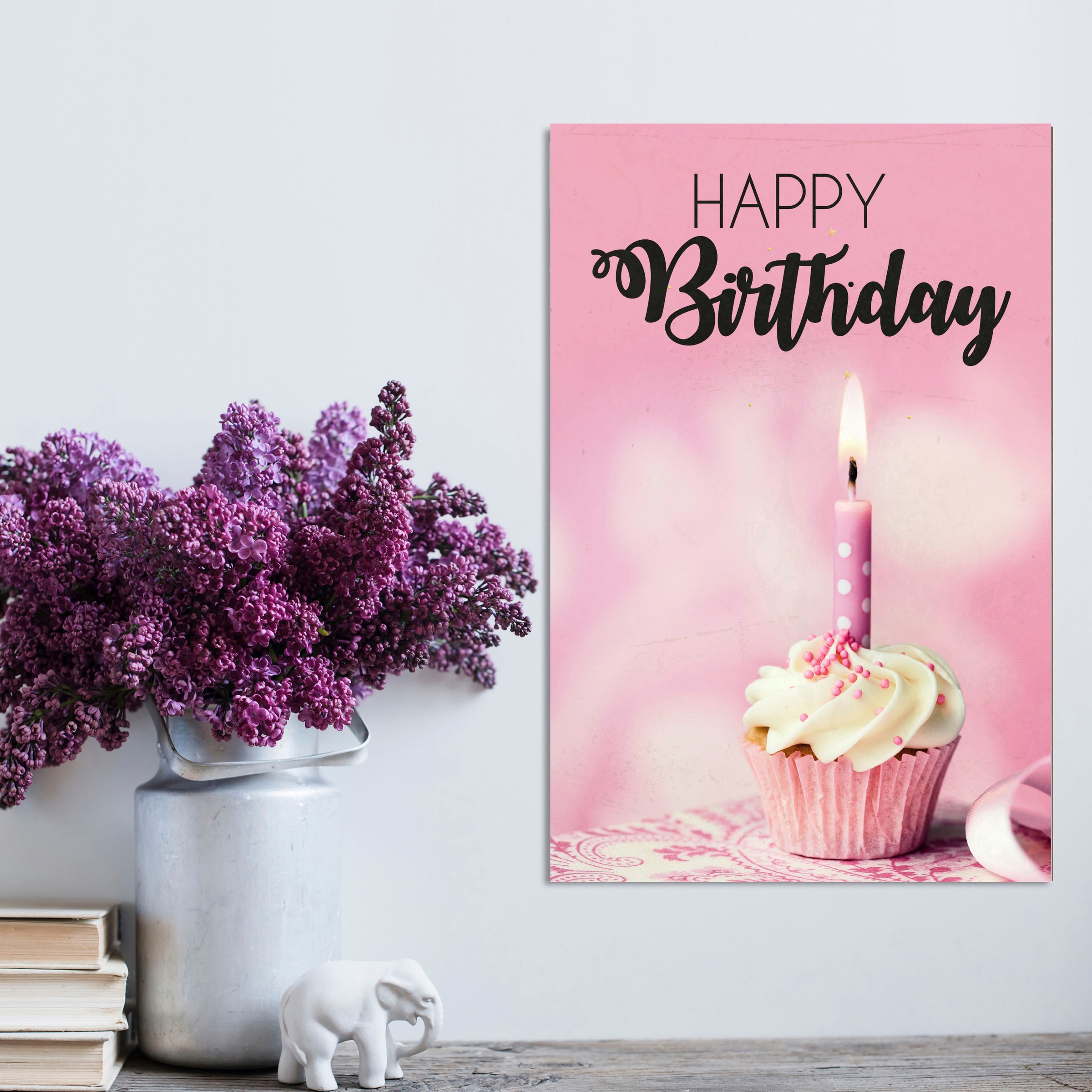 queence Metallbild "Birthday Cupcake" Sprüche 1 Stk. tlg. günstig online kaufen