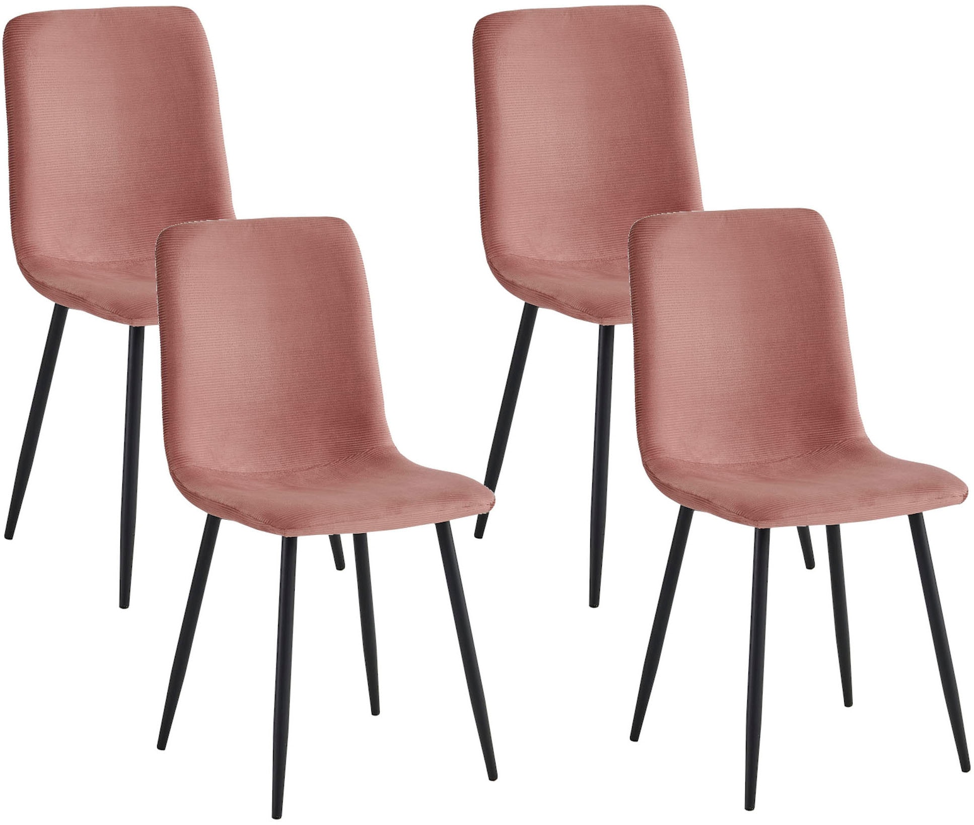 HELA 4-Fußstuhl "LEIPZIG", (Set), 4 St., Microfaser-Cord, 4-Fuß,Rundrohrges günstig online kaufen