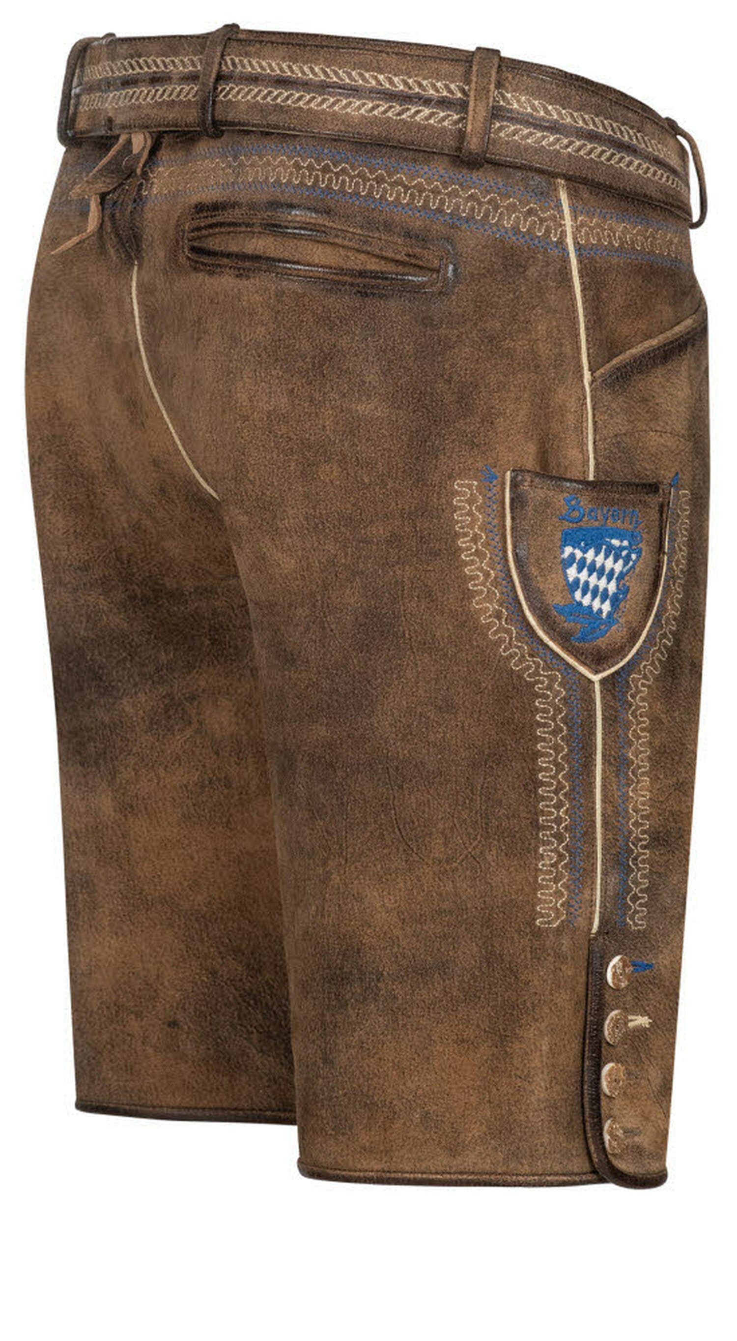 Nübler Trachtenlederhose »Lederhosen kurz Latz Bavarian«