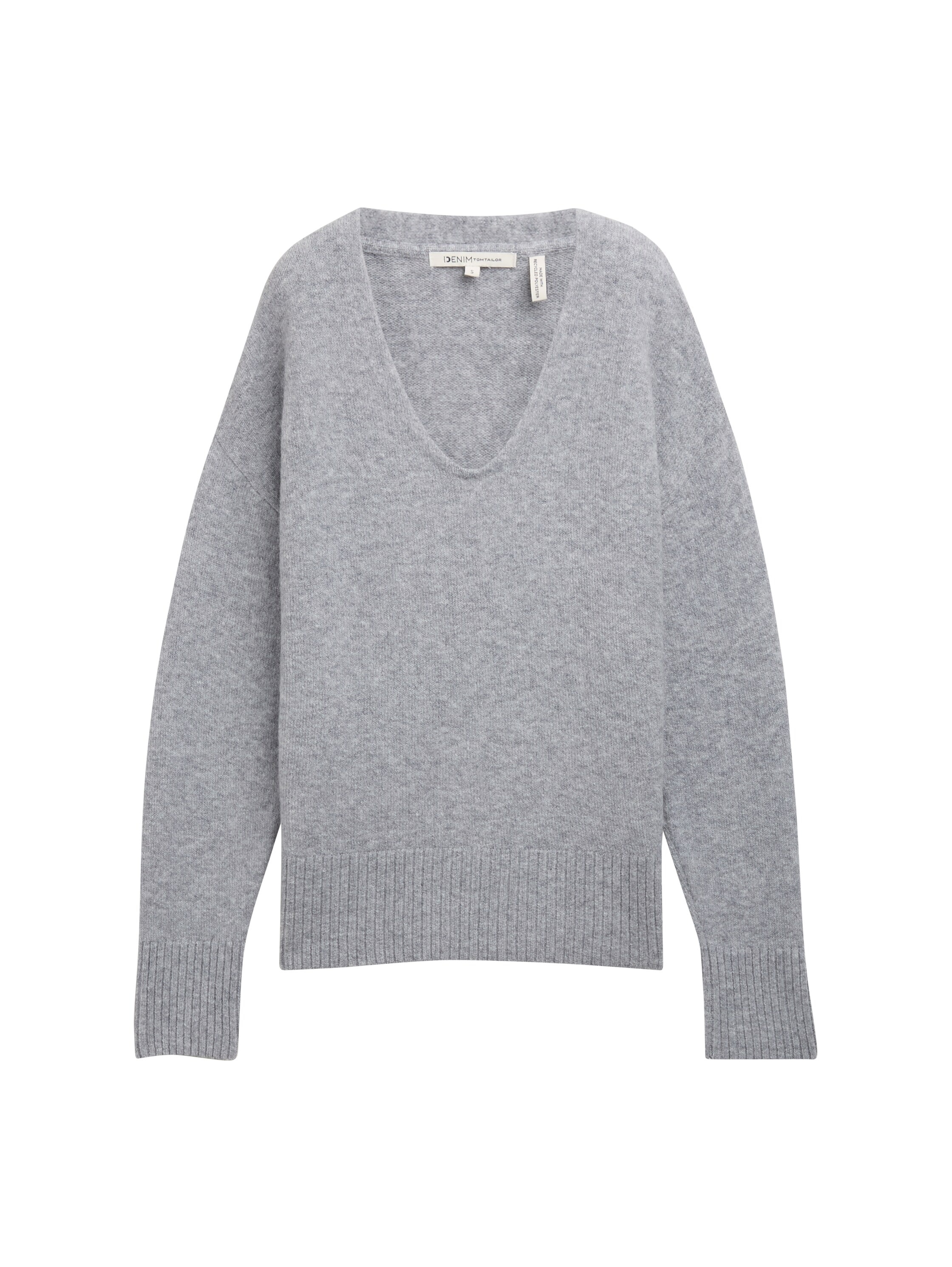 TOM TAILOR Denim Strickpullover, mit V-Ausschnitt