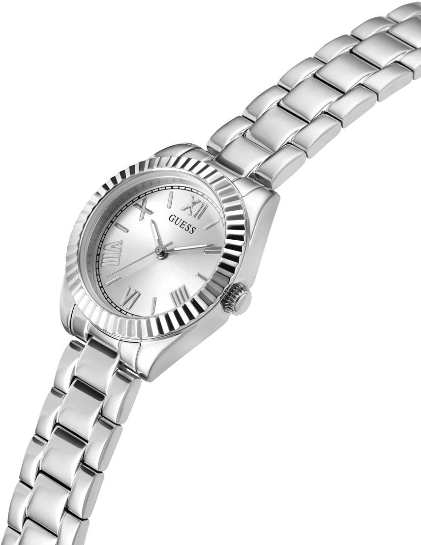 Guess Quarzuhr »MINI LUNA«, Armbanduhr, Damenuhr, Edelstahlarmband
