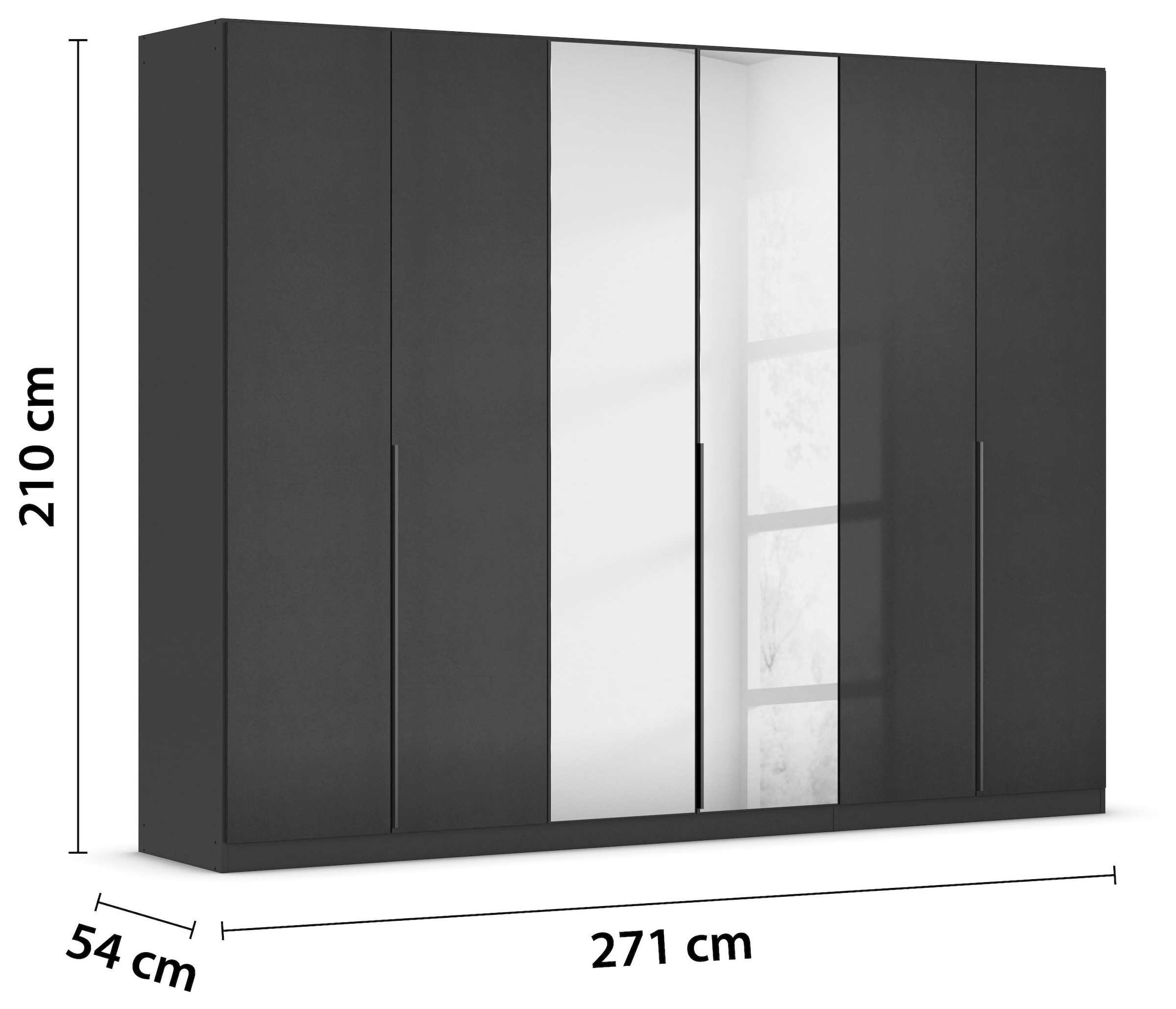 rauch Drehtürenschrank »Kleiderschrank Schrank Garderobe AGORDO mit Dekor- oder Hochglanzfront«, (in zwei Griff-Farben), durchdachte Innenausstattung, in 6 Breiten und 2 Höhen MADE IN GERMANY