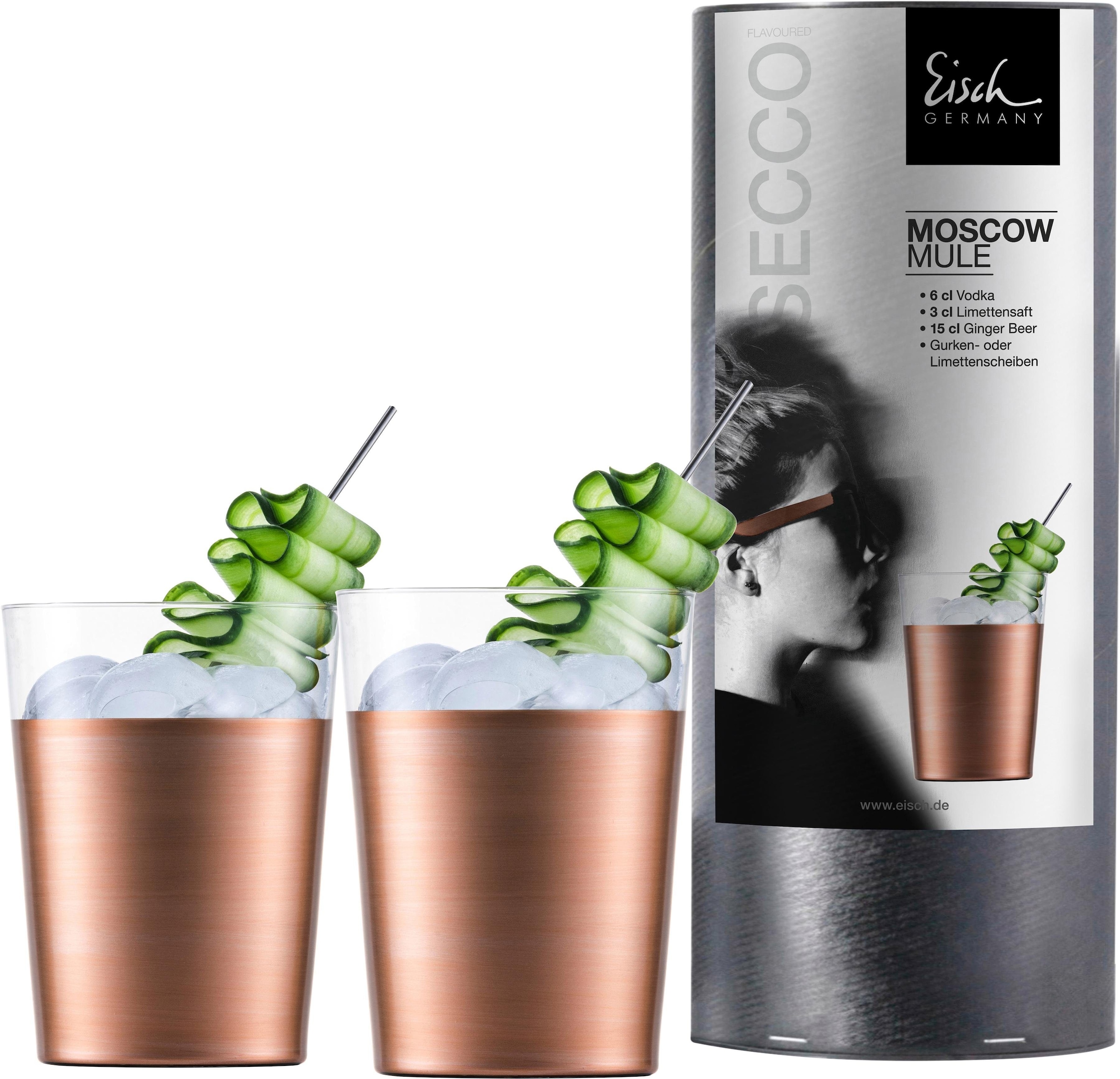 Eisch Cocktailglas "Secco Flavoured Moscow Mule", (Set, 2 tlg.), bleifrei, 550 ml, 2-teilig