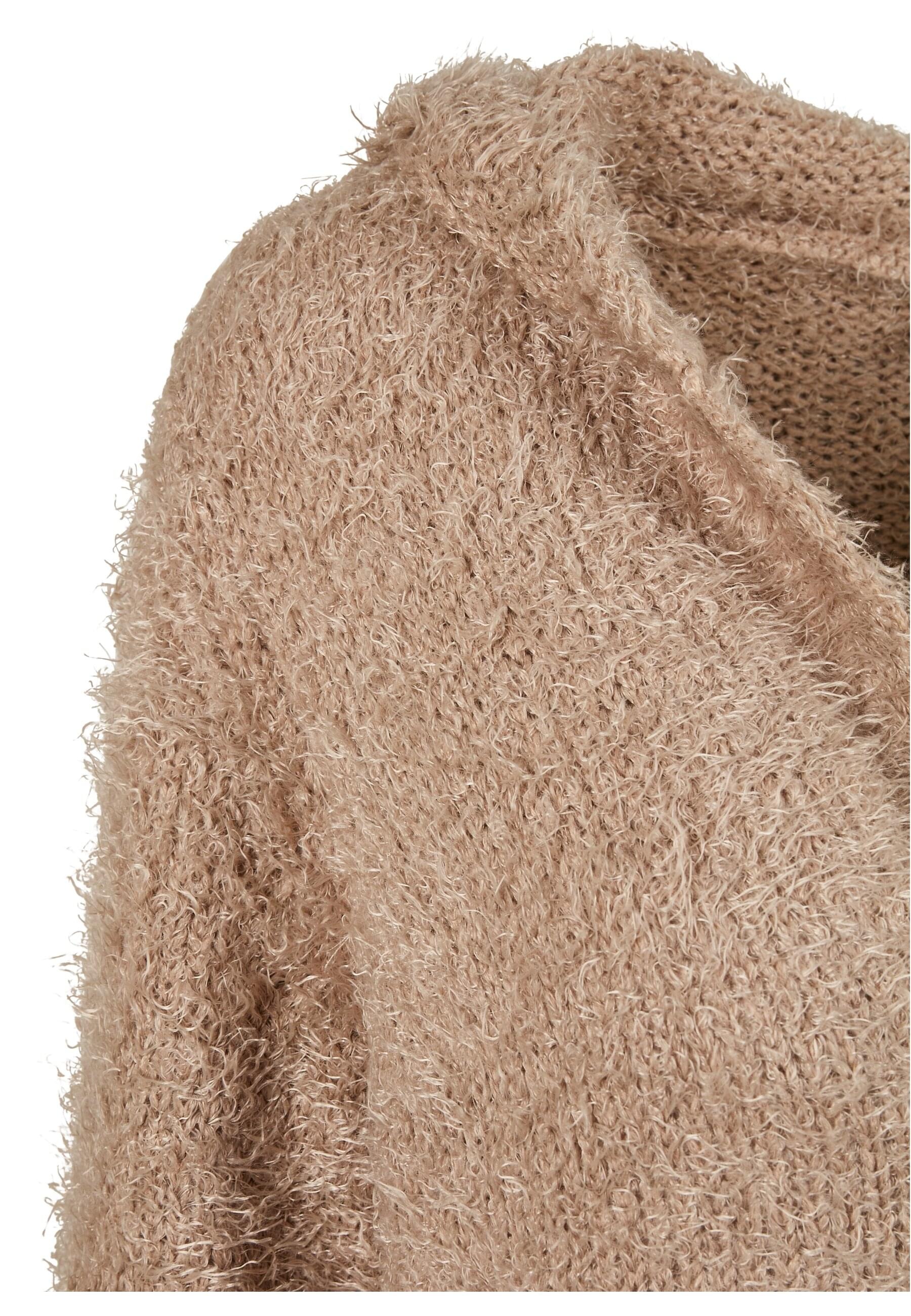 URBAN CLASSICS Strickjacke »Urban Classics Damen Ladies Hooded Feather Cardigan«