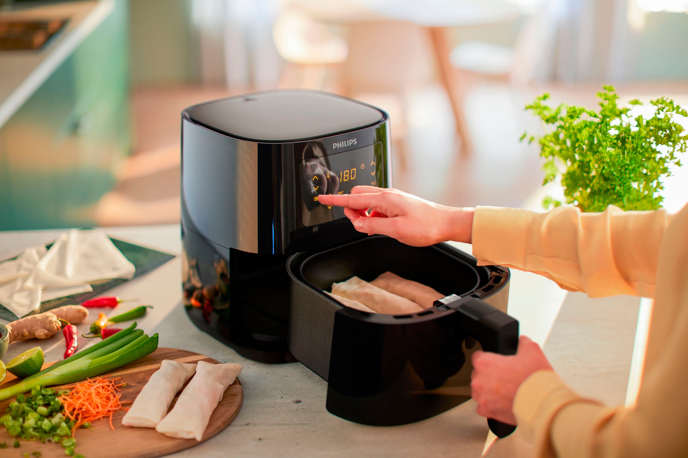 Philips Heißluftfritteuse »Airfryer L HD9252/90, 4,1 l«, 1400 W, mit 7 Voreinstellungen und Warmhaltefunktion, digitales Display