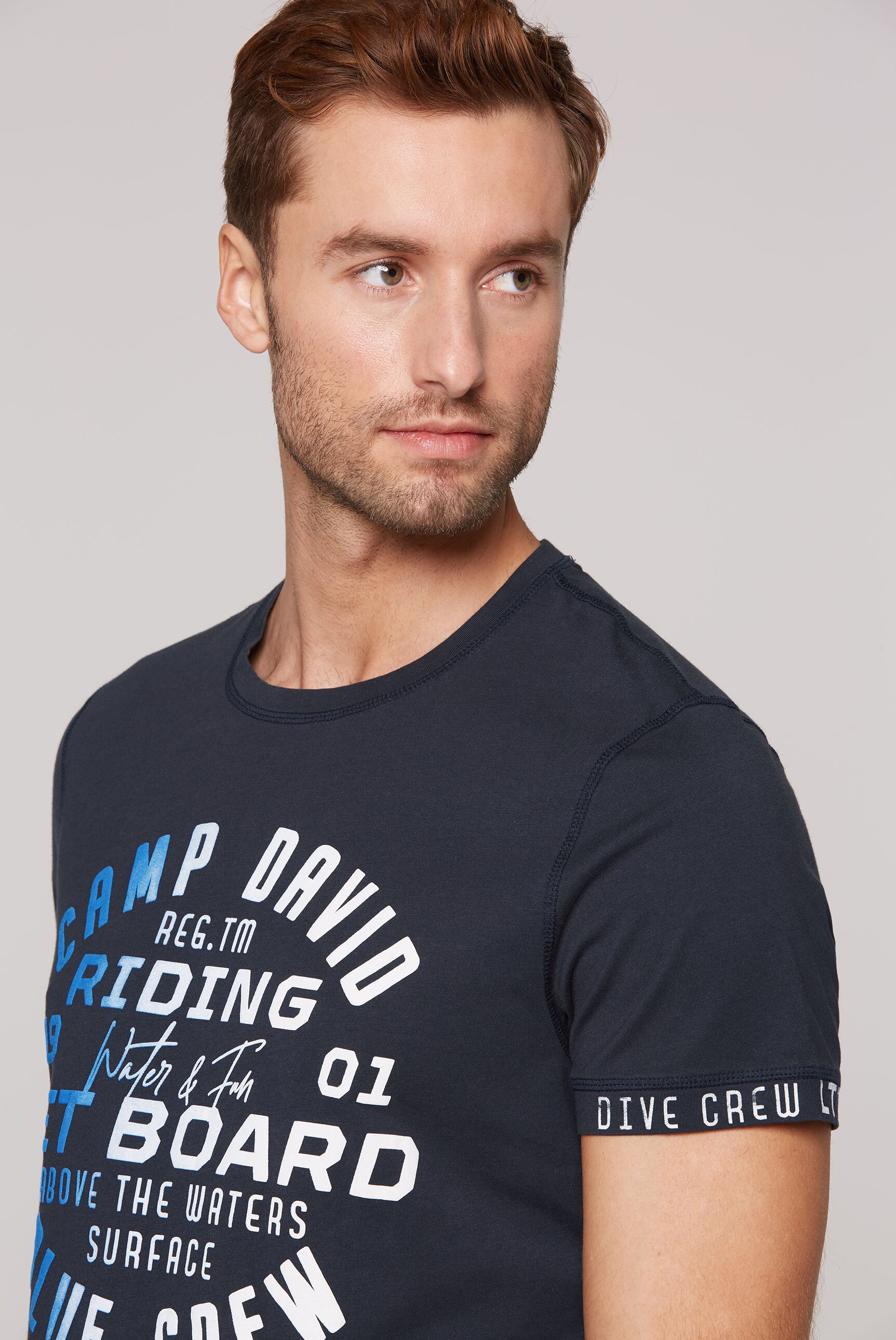 CAMP DAVID Rundhalsshirt, aus Baumwolle