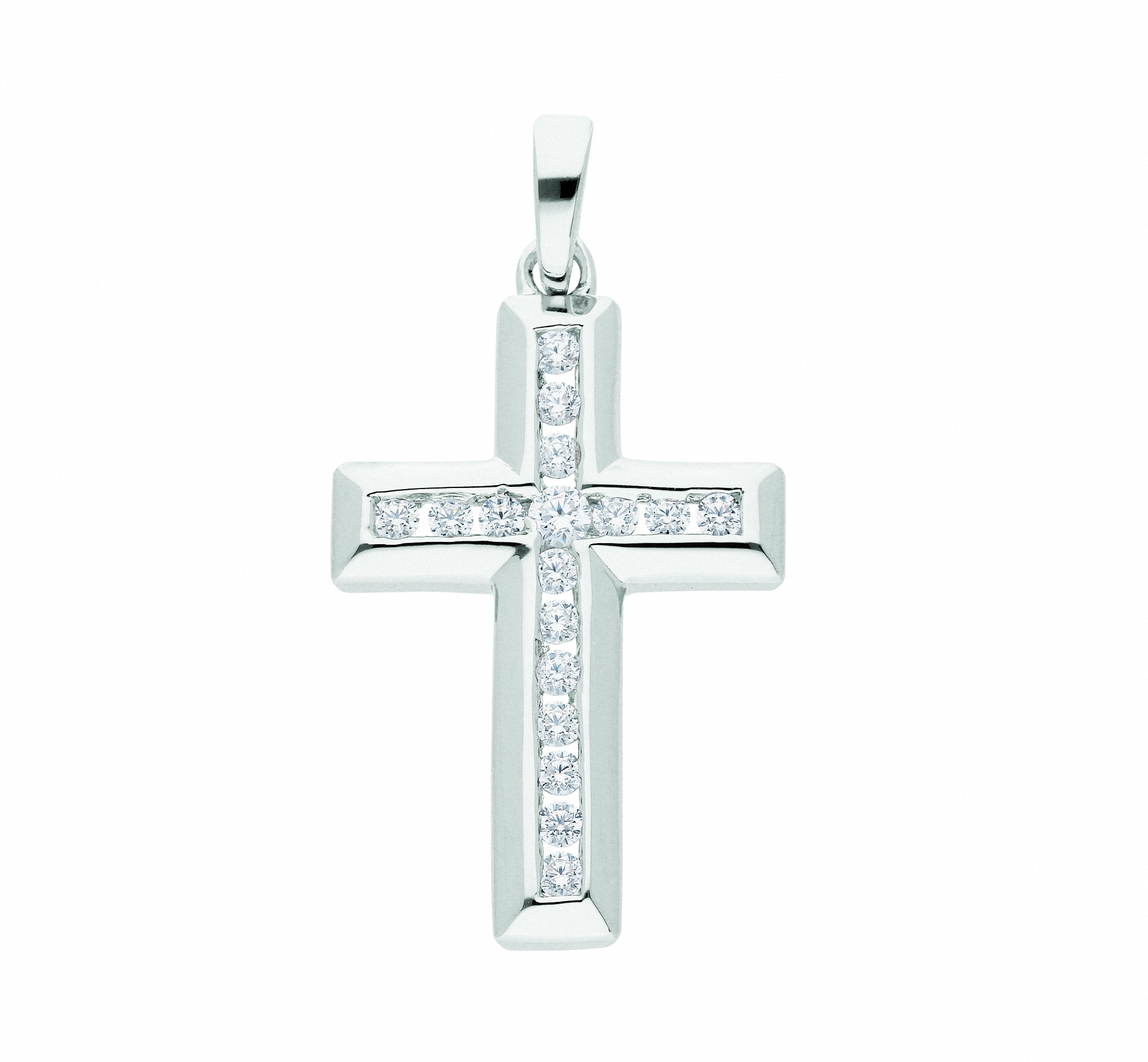 Adelia´s Kette mit Anhänger »925 Silber Kreuz Anhänger mit Zirkonia« Schmuckset Set mit Halskette