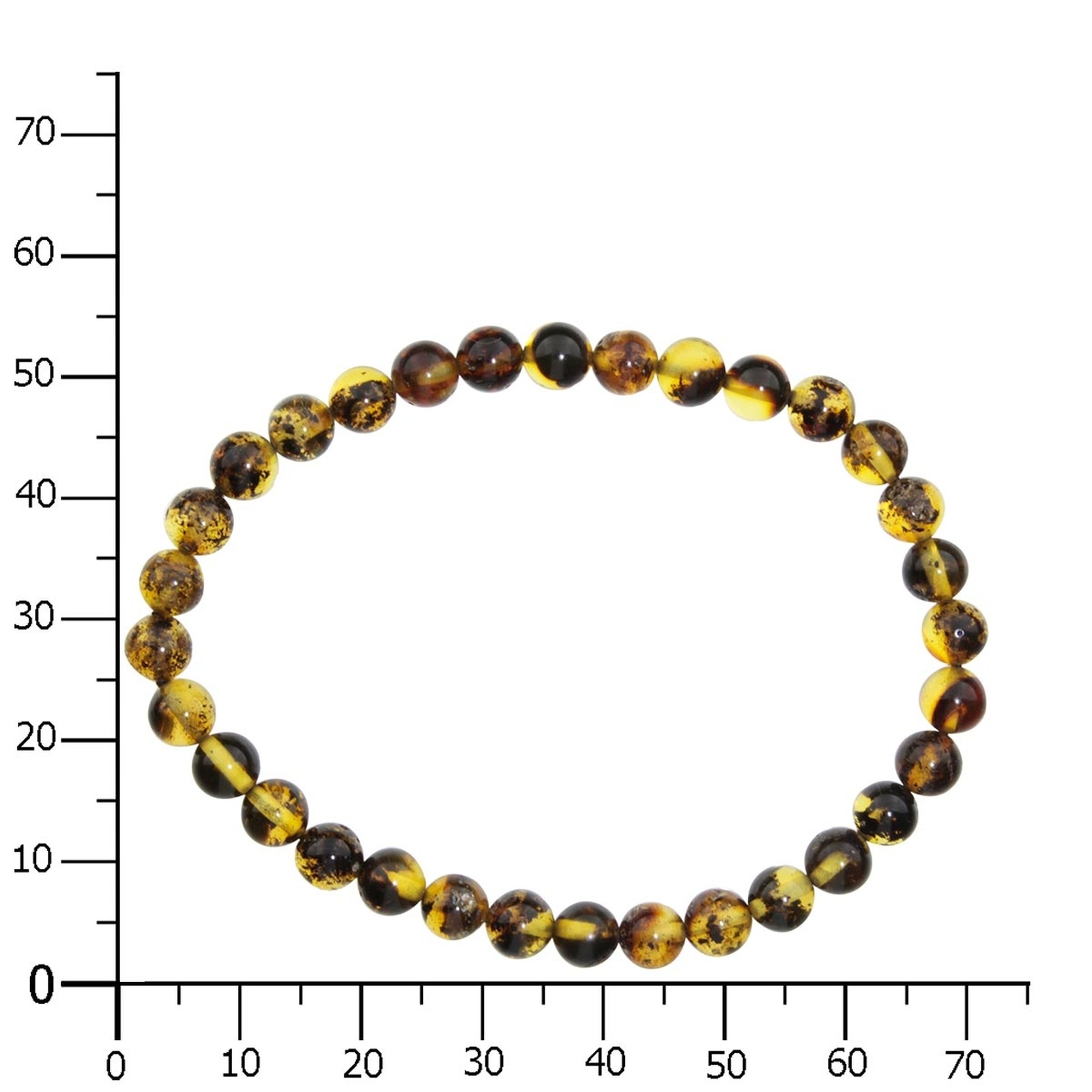 Armband OSTSEE-SCHMUCK "- Kugel 6 mm - Bernstein -" Gr. 19, grün (grün, bernsteinfarben), Armbänder, Damen, Bernstein, Armband 2
