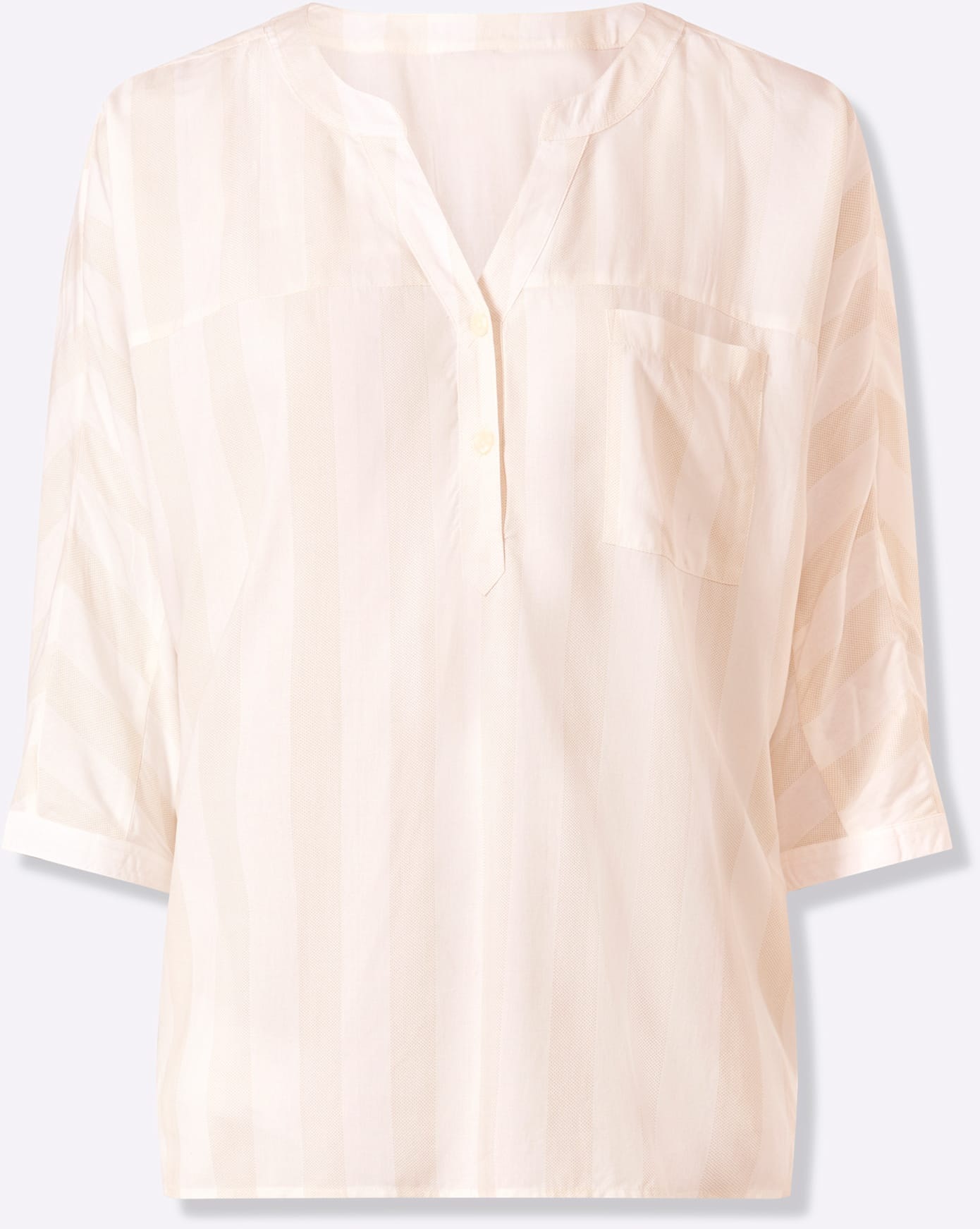 HEINE Printed Blouse Women Ecru Sand Striped Size 38 3