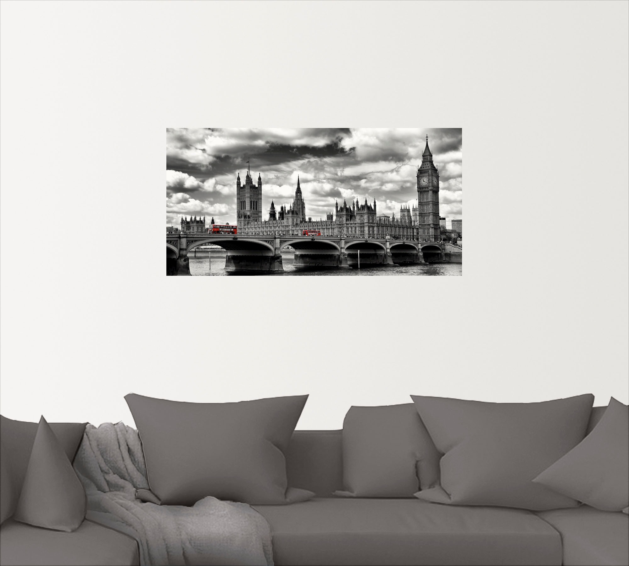 Artland Wandbild »London Westminster Bridge & Red Buses«, Großbritannien, (1 St.), als Leinwandbild, Poster, Wandaufkleber in verschied. Größen