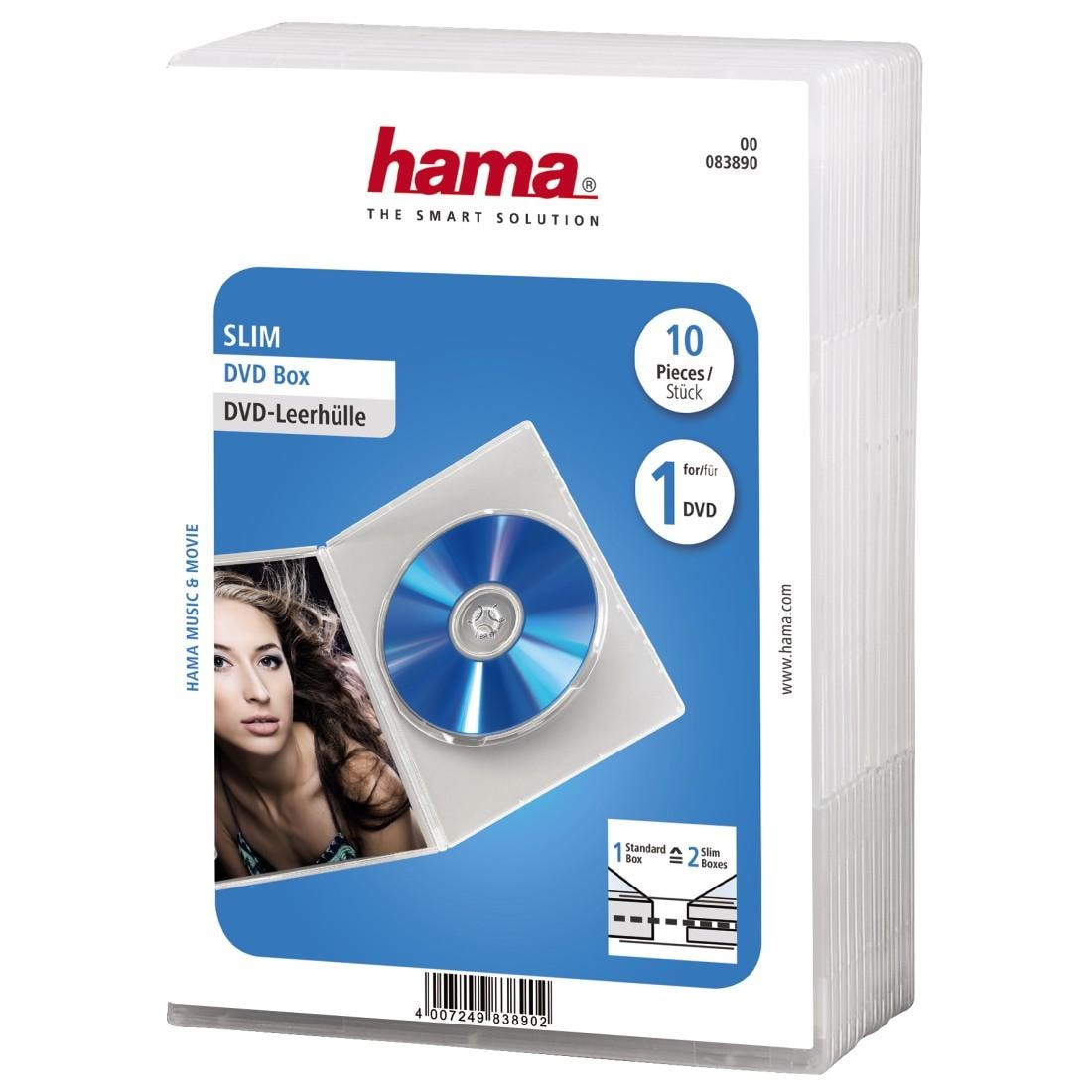 Hama DVD-Hülle »DVD-Leerhülle Slim, 10er-Pack, Transparent«