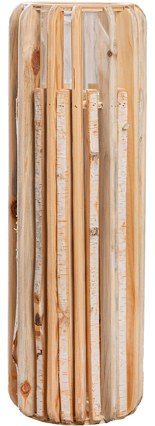GILDE Windlicht "Windlicht zylindrisch Puomi naturfarben" Deko Windlicht skandinavisch Natur Rinde Äste rustikal
