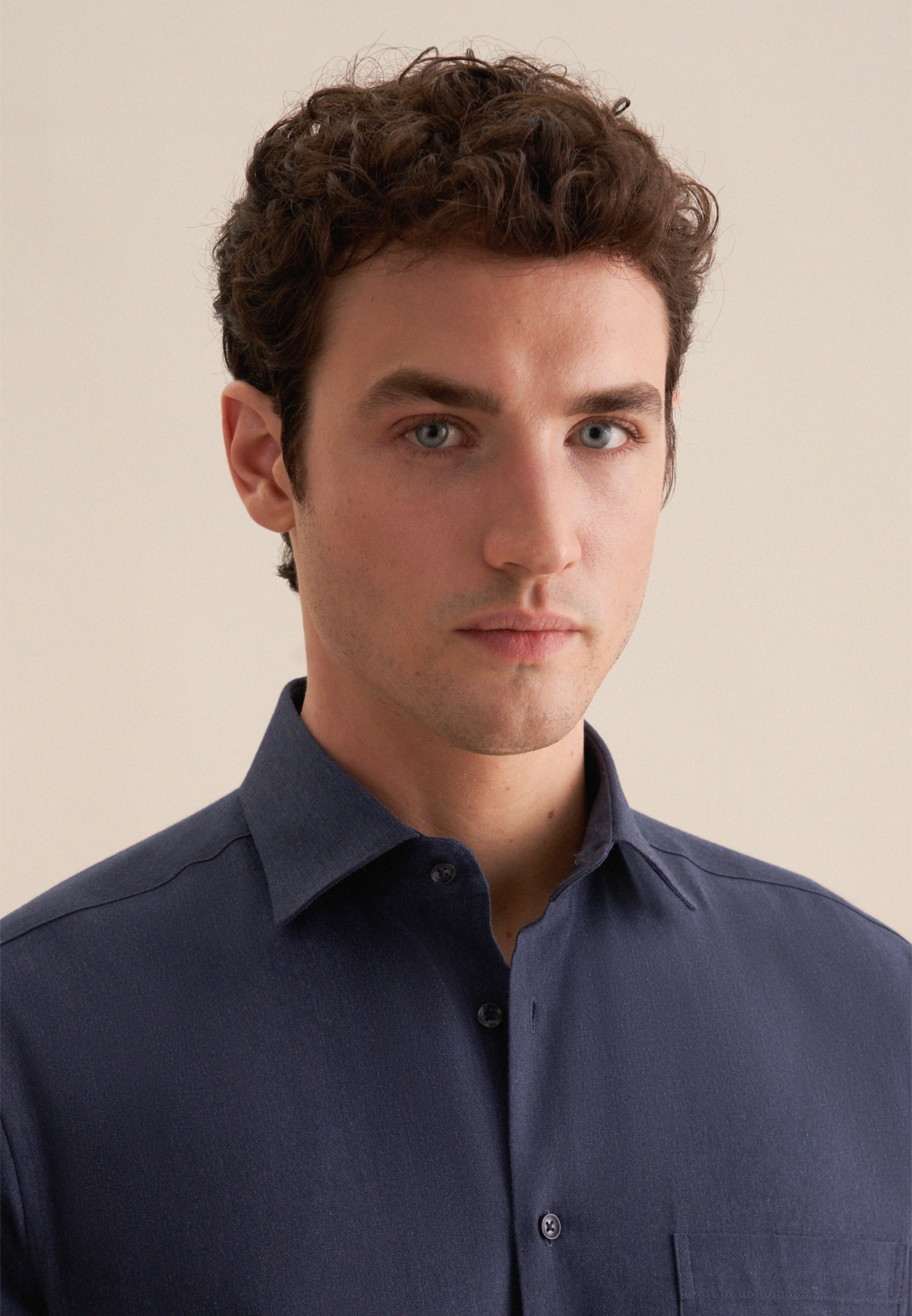 Thumbnail - seidensticker Flanellhemd "Regular" Regular 1/1 Kentkragen Uni