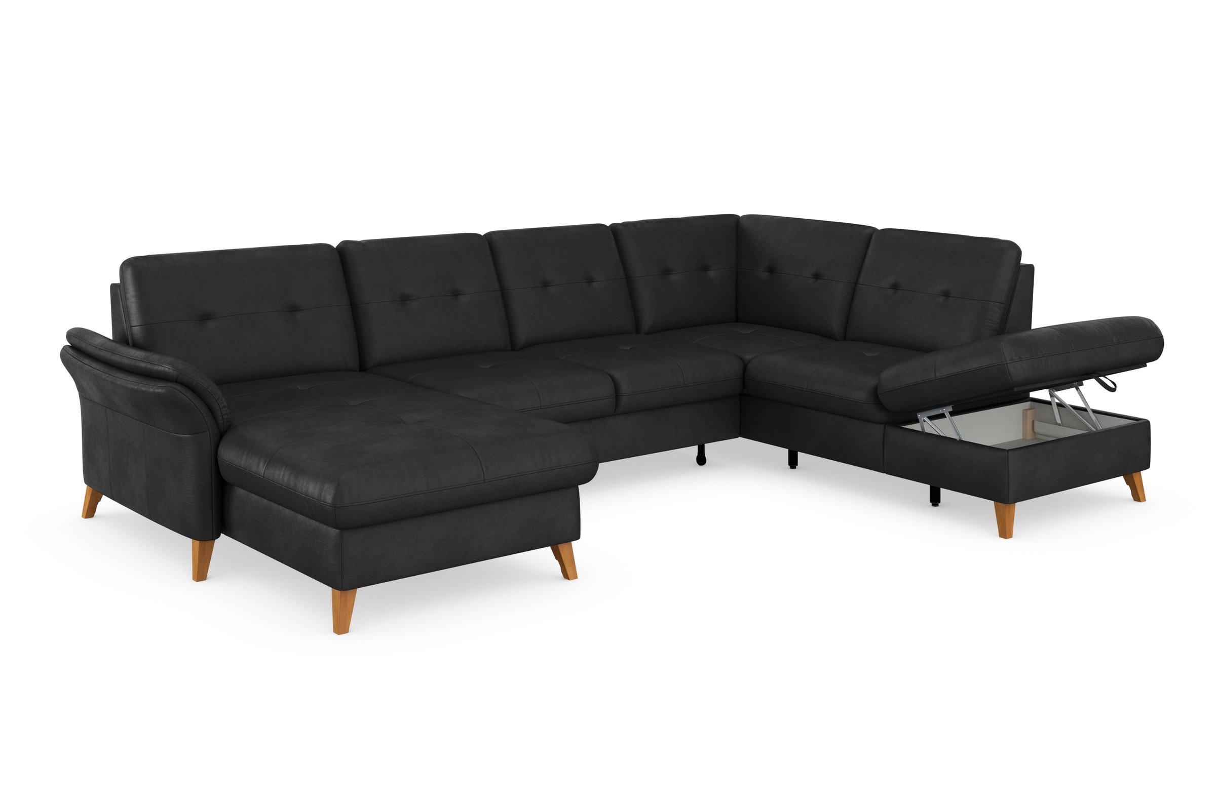 sit&more Wohnlandschaft »Göteborg«, inkl. Sitztiefenverstellung, wahlweise mit Bettfunktion & Bettkasten