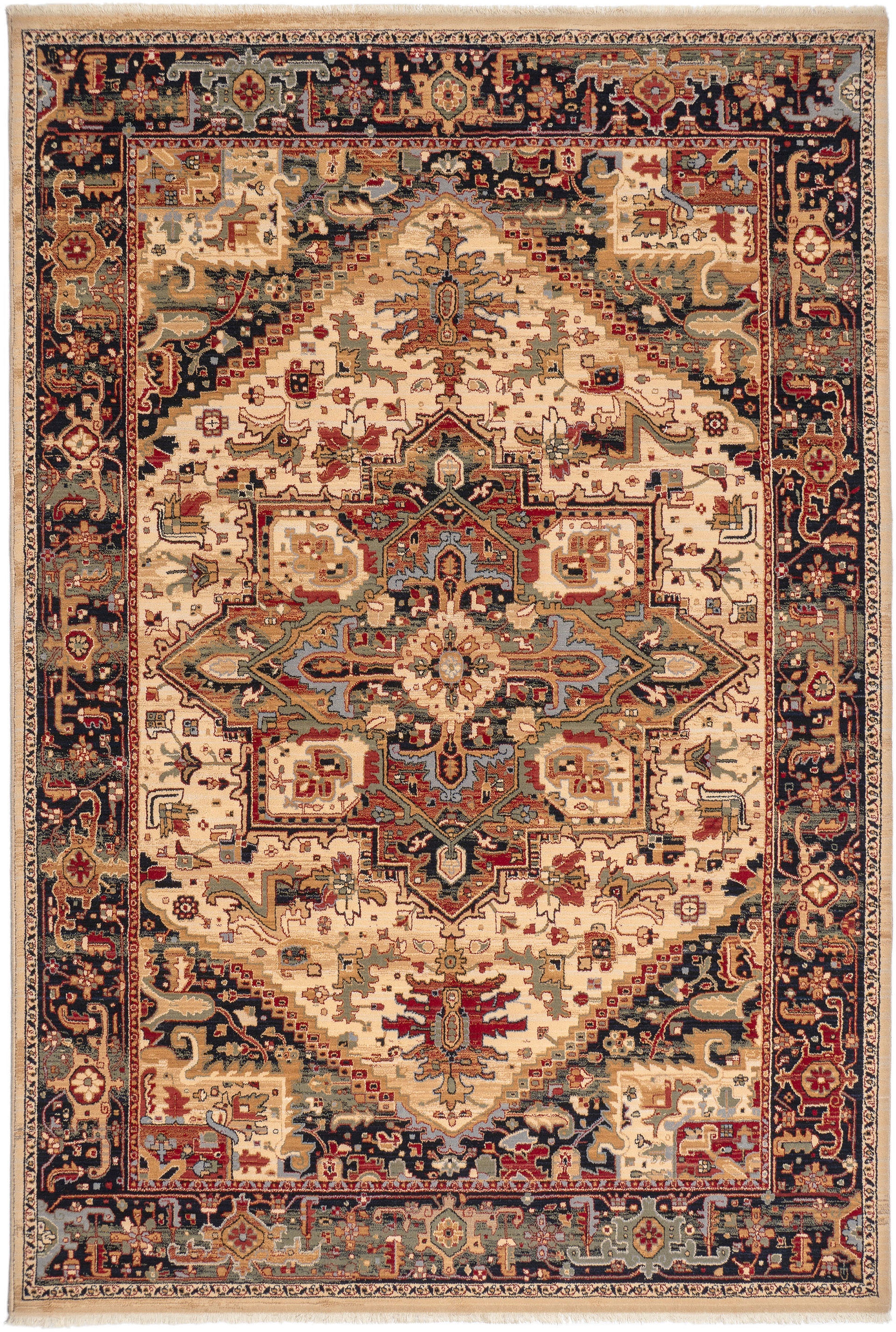 THEKO Wollteppich »Saharna 2886«, rechteckig, 10 mm Höhe, reine Wolle, Orient-Optik, mit Fransen