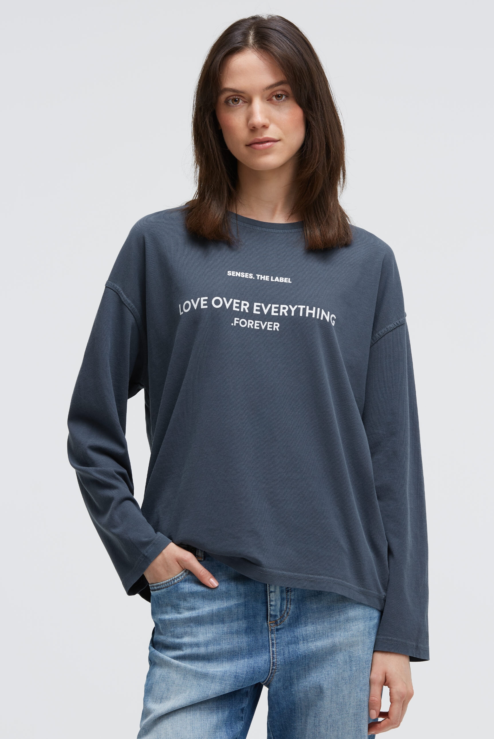 SENSES.THE LABEL Rundhalsshirt mit weiten Ärmeln