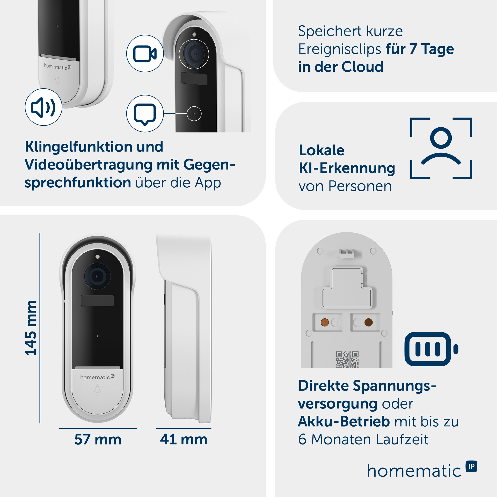 Homematic IP Video-Türsprechanlage »Video-Türklingel« Aussenbereich & Innenbereich