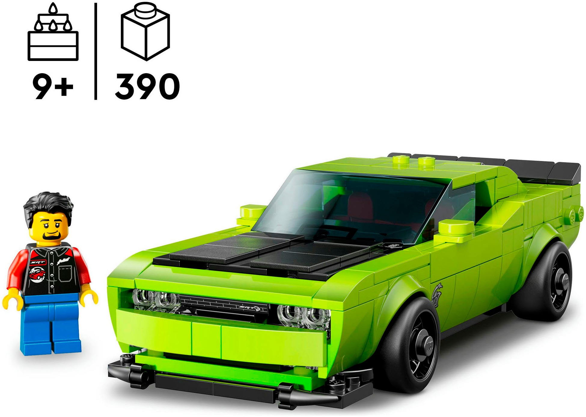 LEGO® Konstruktionsspielsteine »Dodge Challenger SRT Hellcat Sportwagen (77237), LEGO Speed Champions«, (390 St.), Made in Europe
