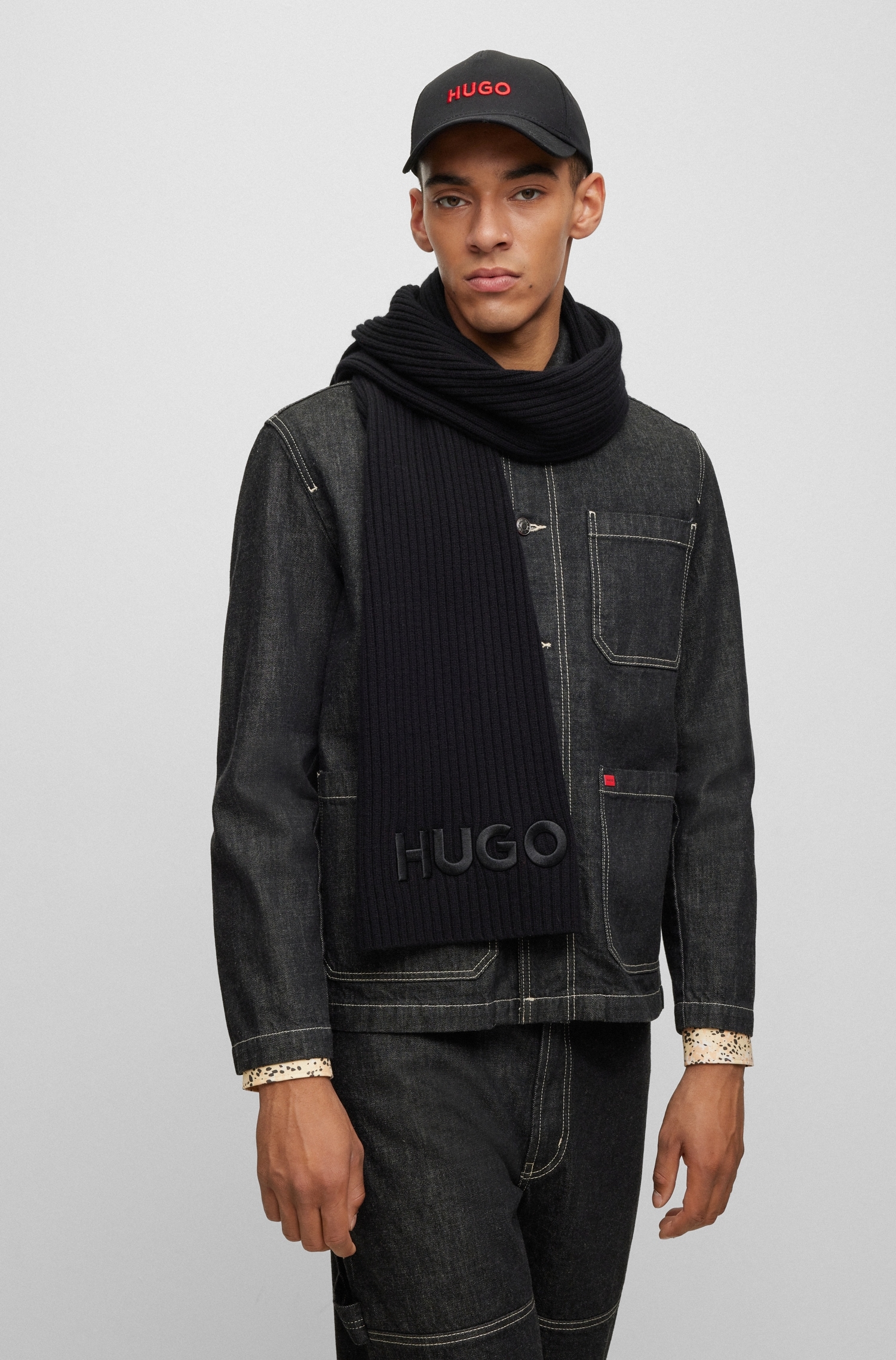 HUGO online Schal mit kaufen HUGO-Logoschriftzug »Zunio-1«, | BAUR