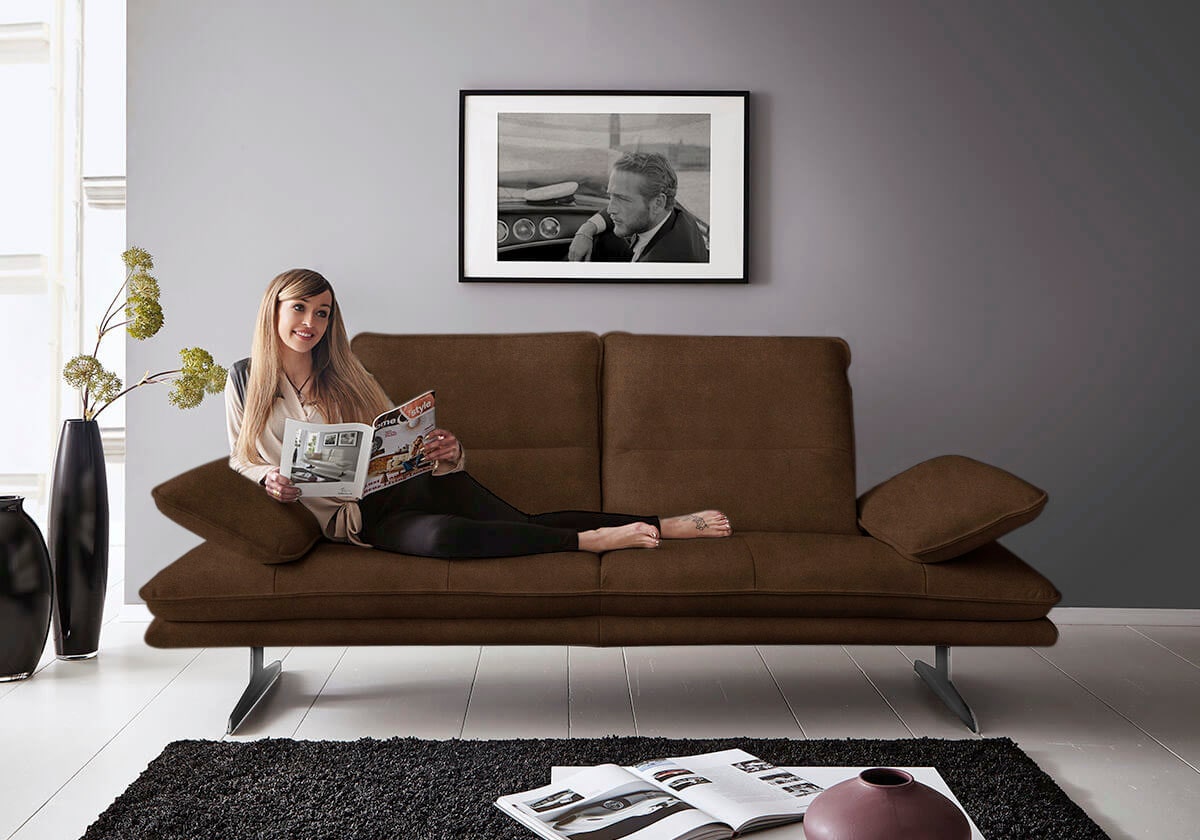 W.SCHILLIG 2-Sitzer "broadway, Designsofa mit tollem Sitzkomfort, Breite 216cm" Sitztiefenverstellung, Kopfteil- & Seitenteilverstellung, Breite 216cm