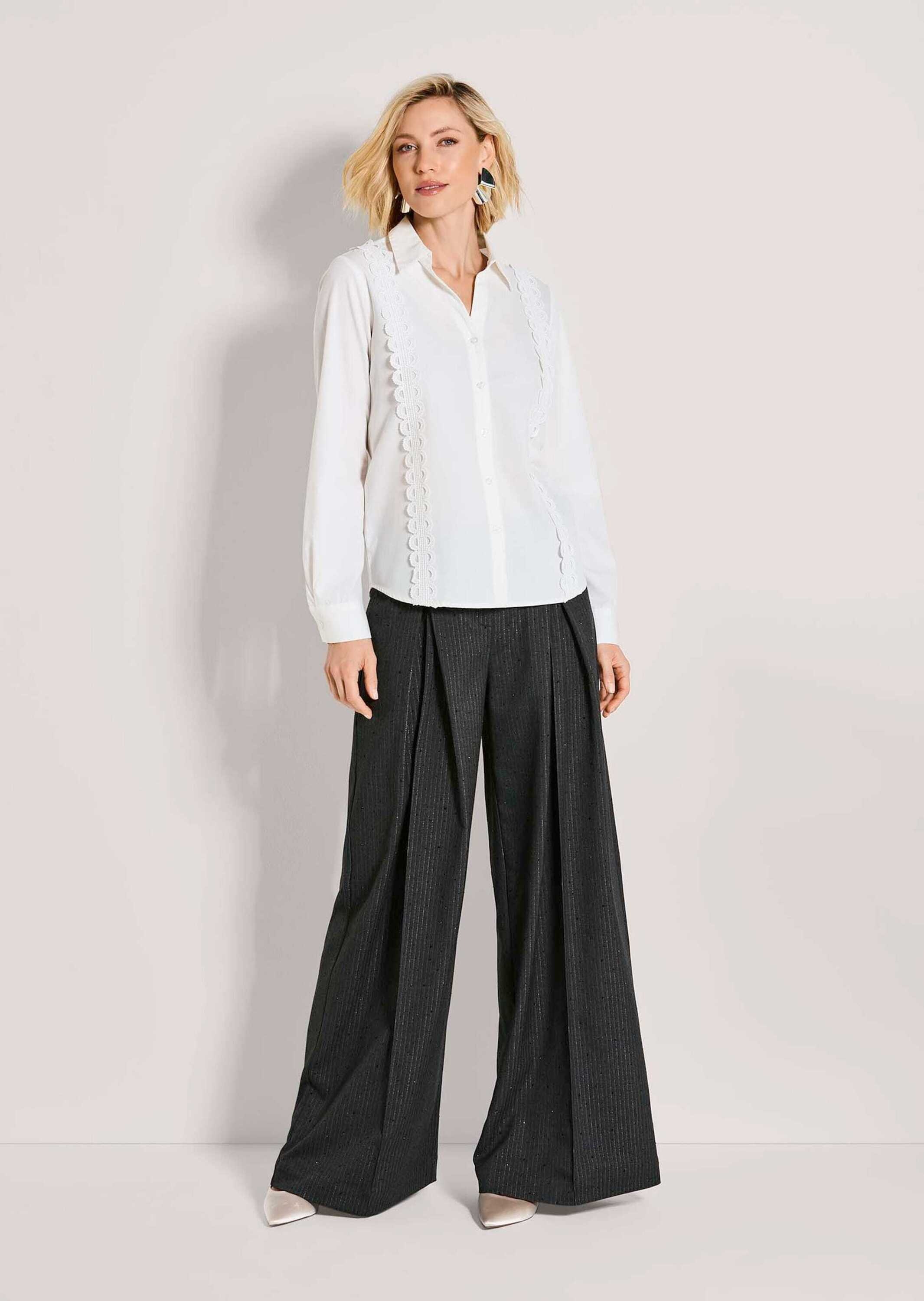 MADELEINE Hemdbluse "Hemdbluse Baumwollbluse mit Spitzendetails" Dekorative günstig online kaufen