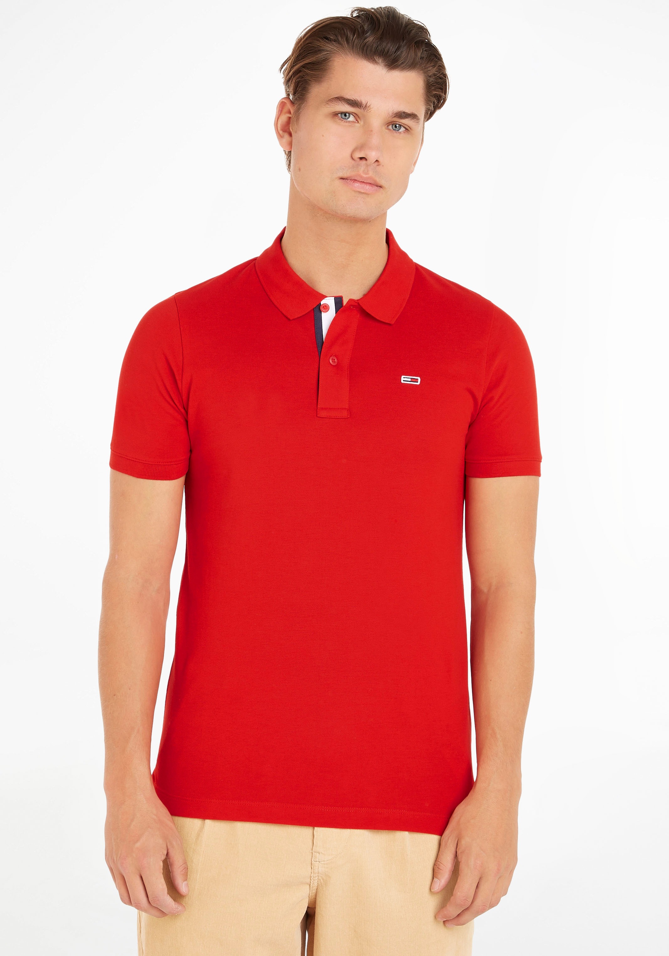 Tommy Jeans Poloshirt »TJM SLIM PLACKET POLO«, mit Tommy Jeans Logo-Applikationen kaufen