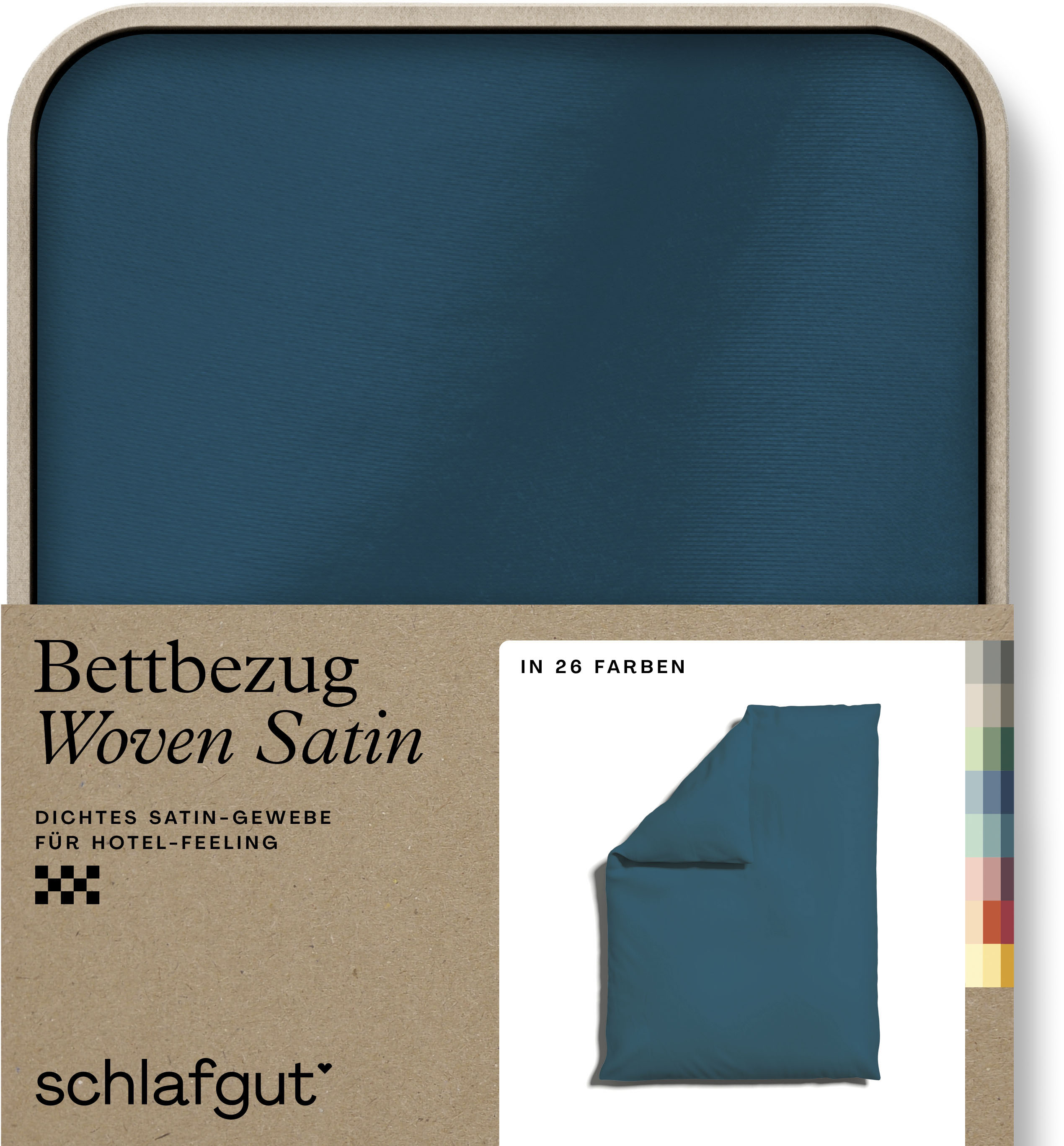 Schlafgut Bettbezug "Premium Woven Satin, 100% Baumwolle, Fadendichte 300TC" besonders dicht gewebt, Mix & Match: passender Kissenbezug erhältlich