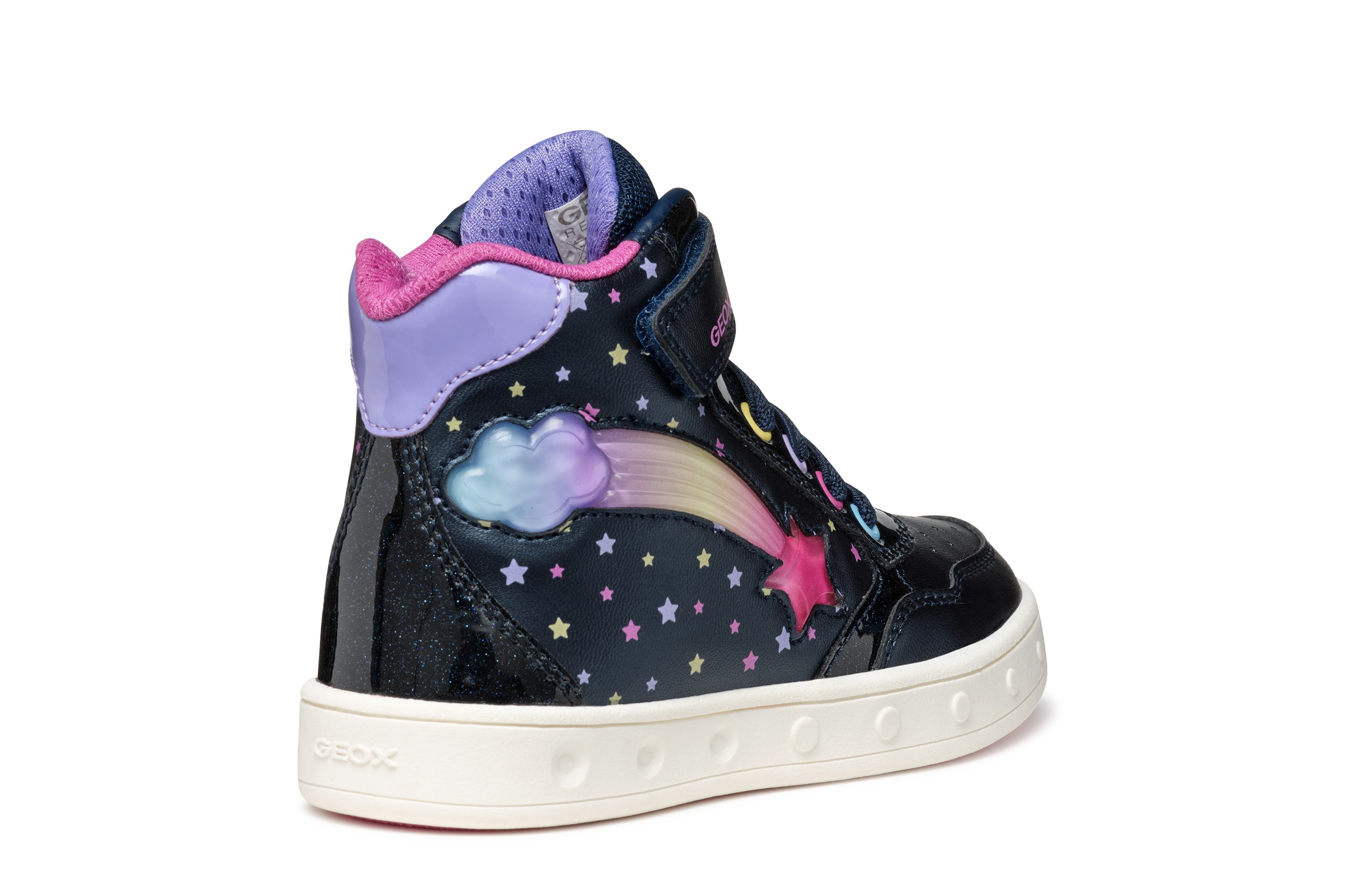 Thumbnail - Geox Sneaker "J SKYLIN GIRL Blinkschuh" Schnürboots, Blinkschuh mit Glitzer und Blinkfunktion