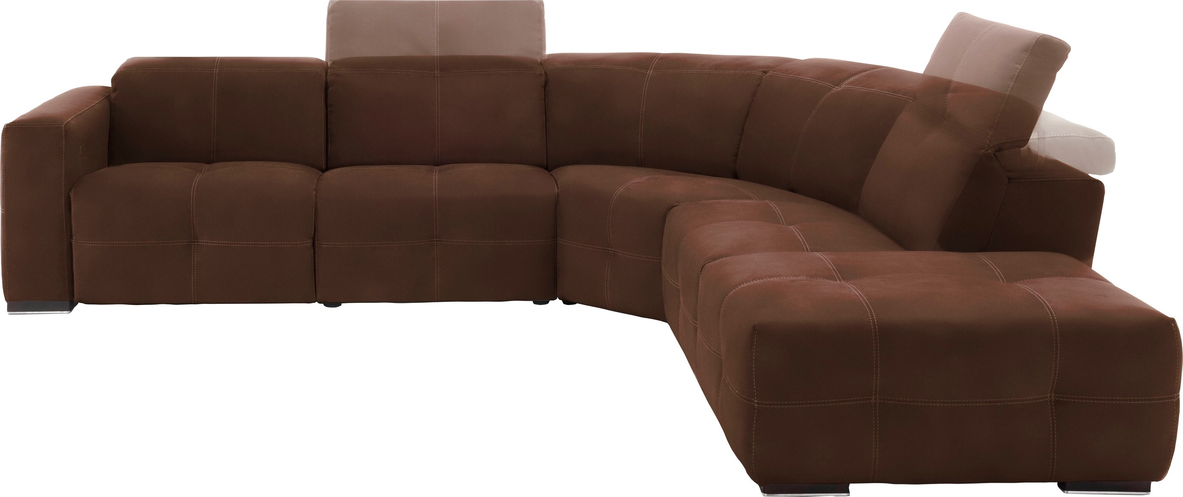 Egoitaliano Ecksofa "Sauvanne, Designsofa der Extraklasse, elegant und bequem, L-Form" wahlweise mit elektrischer Relaxfunktion, Kopfteilverstellung