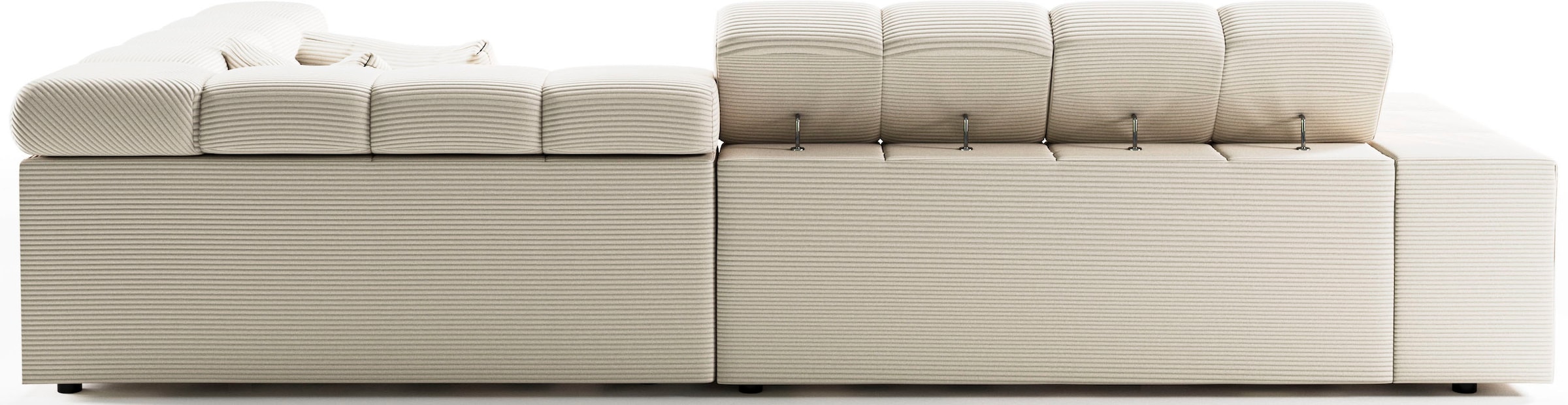 Home affaire Ecksofa »Ancona incl. Kopfteilverstellung, Breite 319cm, L-Form« wahlweise motorische Sitztiefenverstellung, auch in Cord + Easy Care