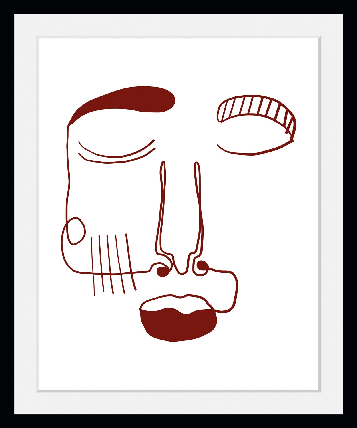 queence Bild »Sydney«, Abstrakt-Kunst-Figuren-Gesicht, (1 St.), HD Premium Poster-Druck inkl. Holzrahmen
