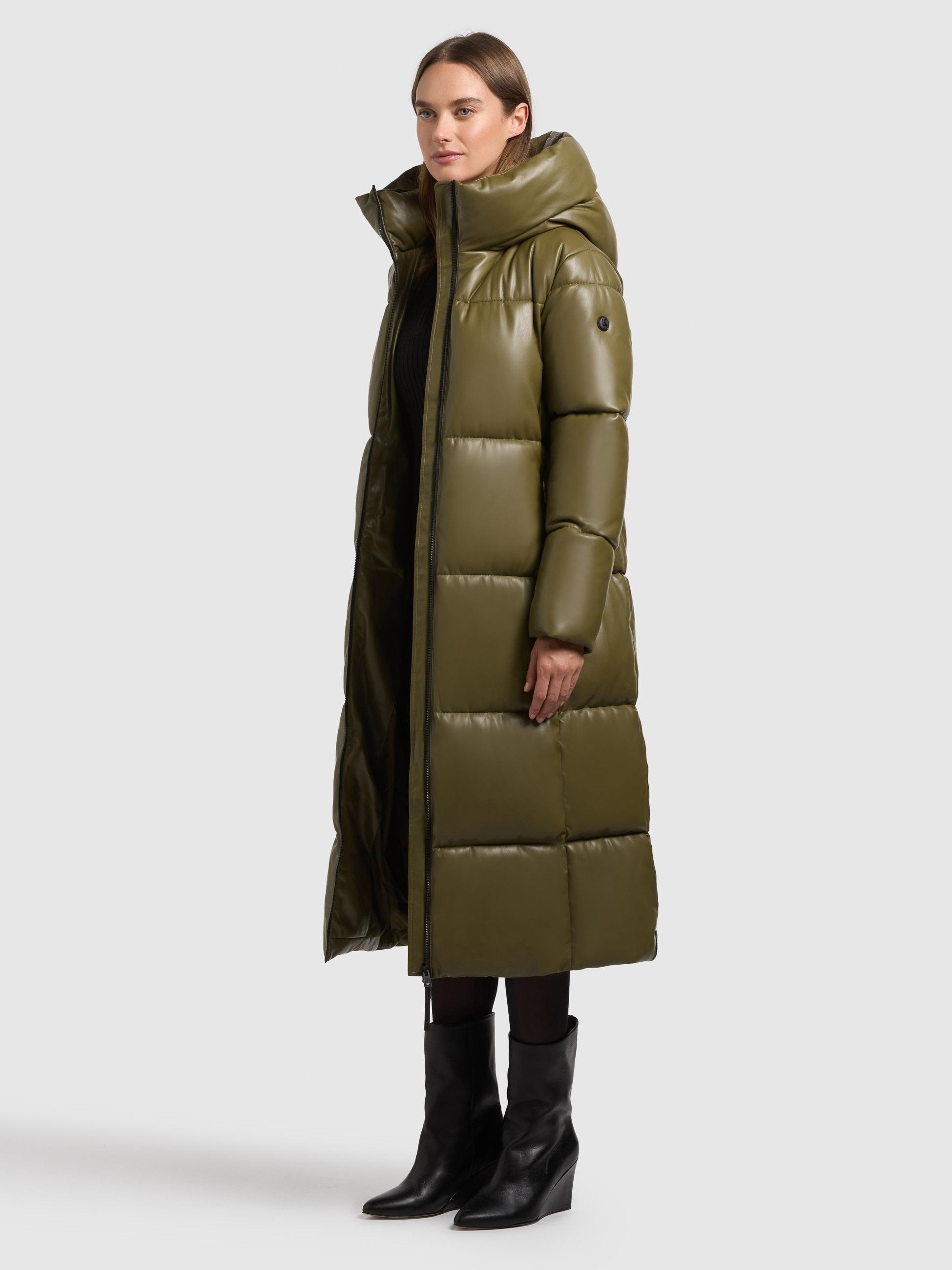 khujo Steppmantel "Destiny" Langer gesteppter Damen Mantel in Lederoptik günstig online kaufen