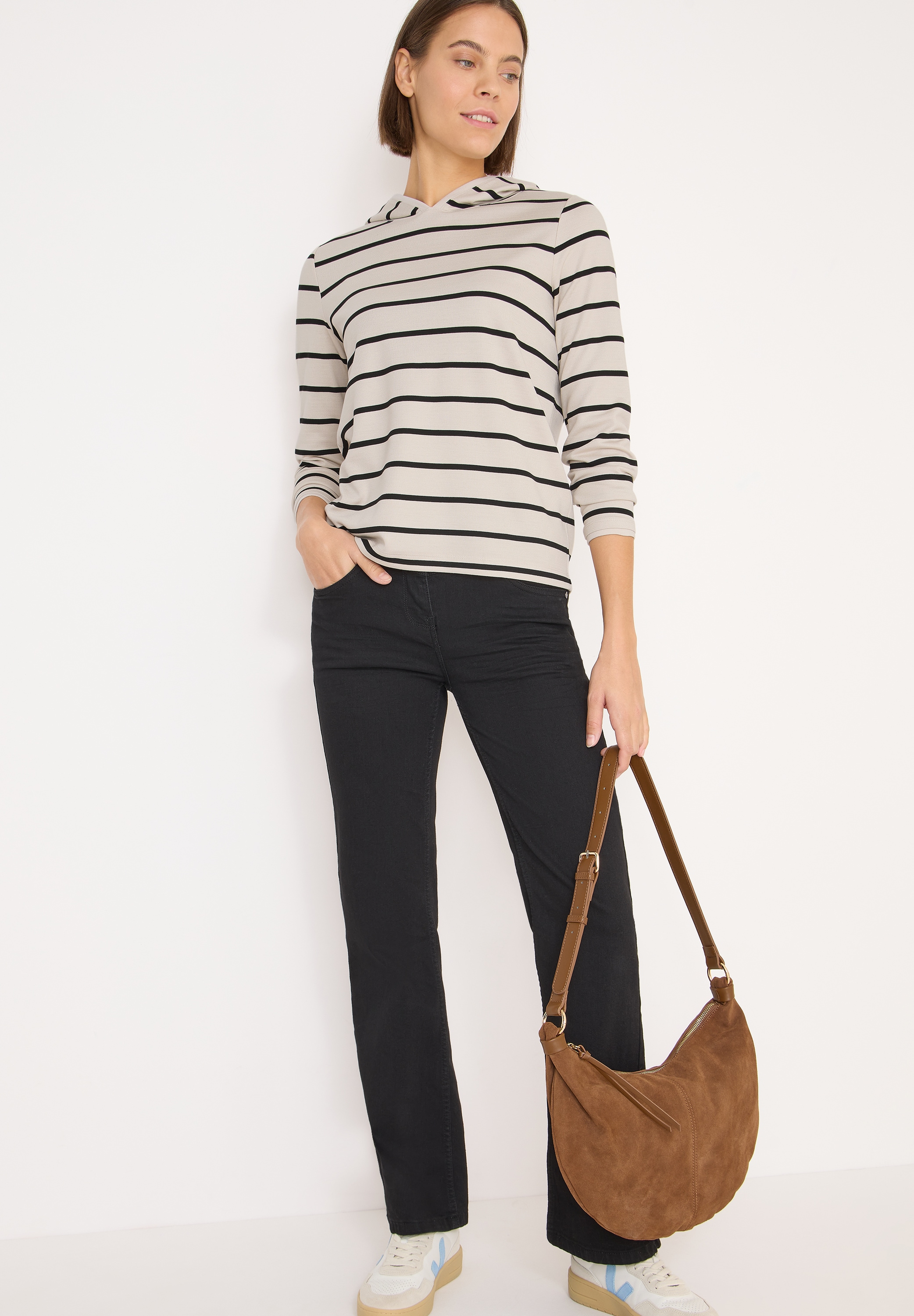 Cecil Hoodie , gestreift, mit Kapuze
