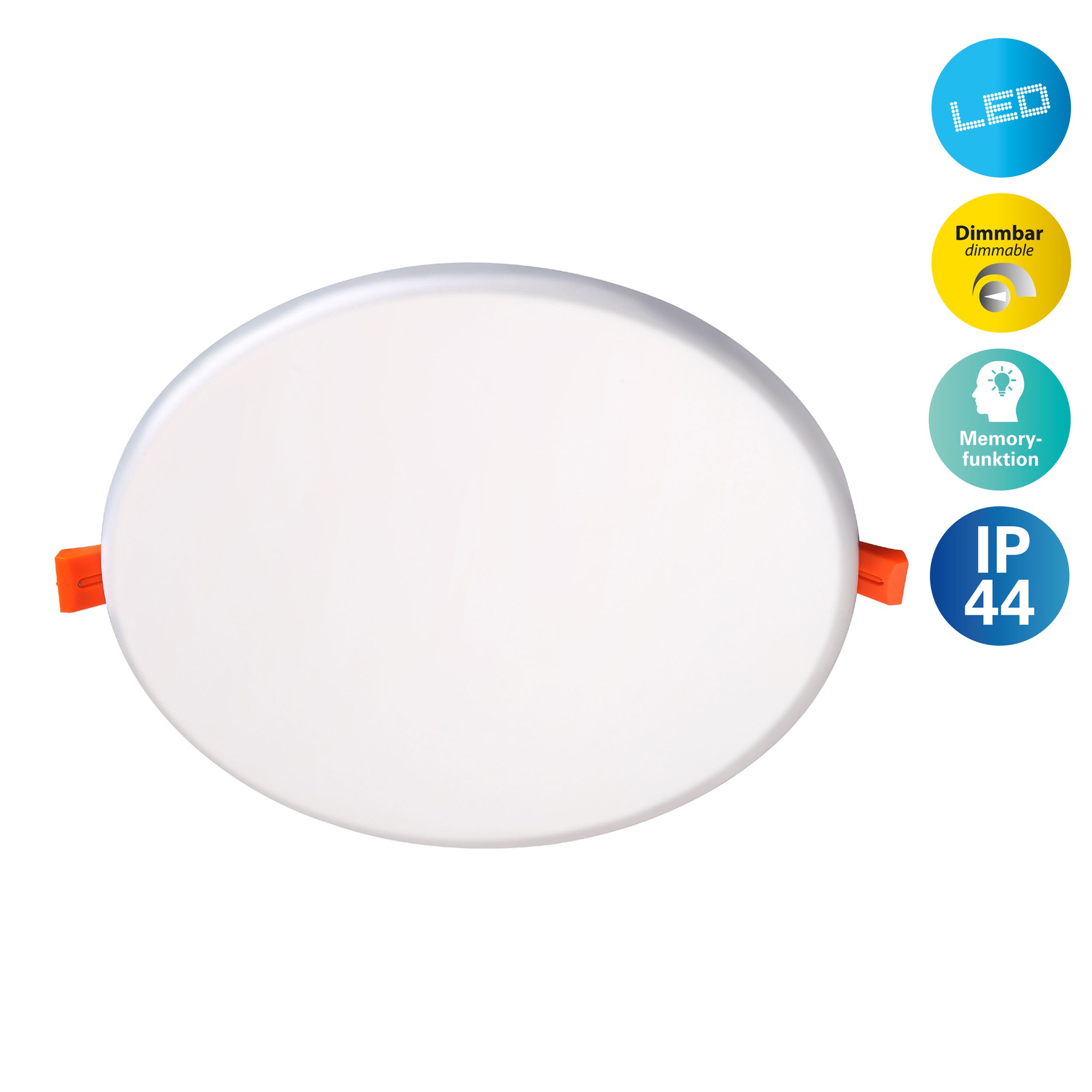 "NÄVE LED Einbauleuchte ""Suma"", weiß, 1, Ø 21,5cm H: 3,2cm, 1 Stk., Leuchten, Lichtfarbe warmweiß, dimmbar"