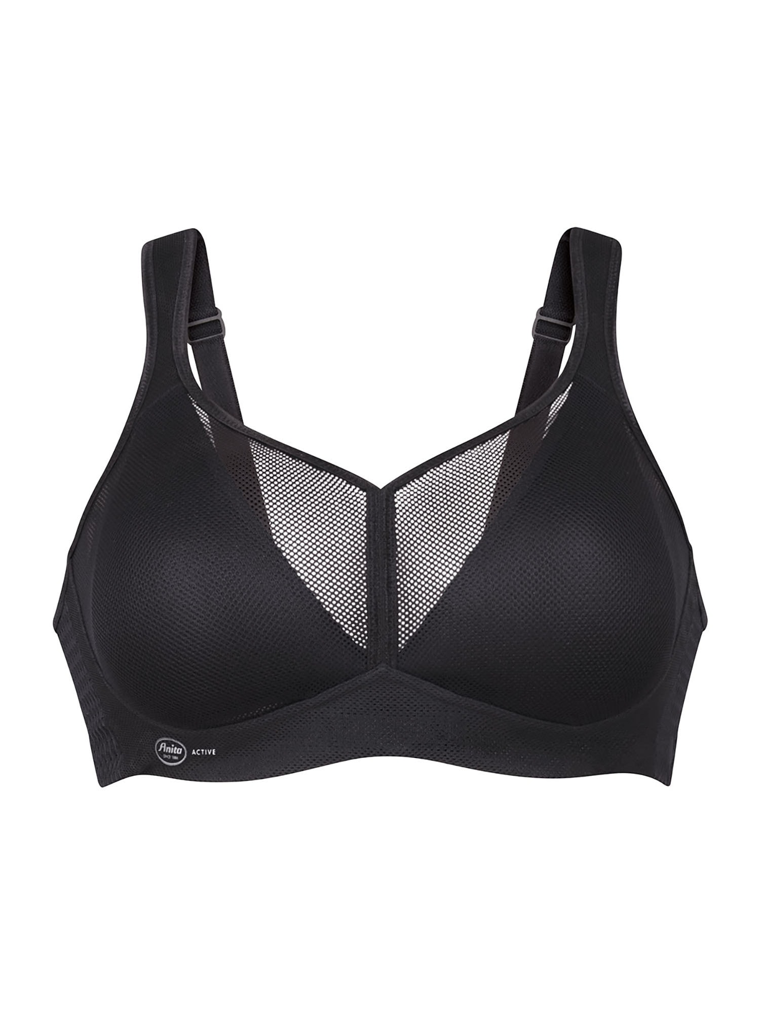 ANITA Damen Sport-BH "Sport BH air control DeltaPad", Gr. 70, schwarz, Stoff, Obermaterial: 49% Polyamid PA. 39% Polyester PES. 12% Elasthan EL., BHs