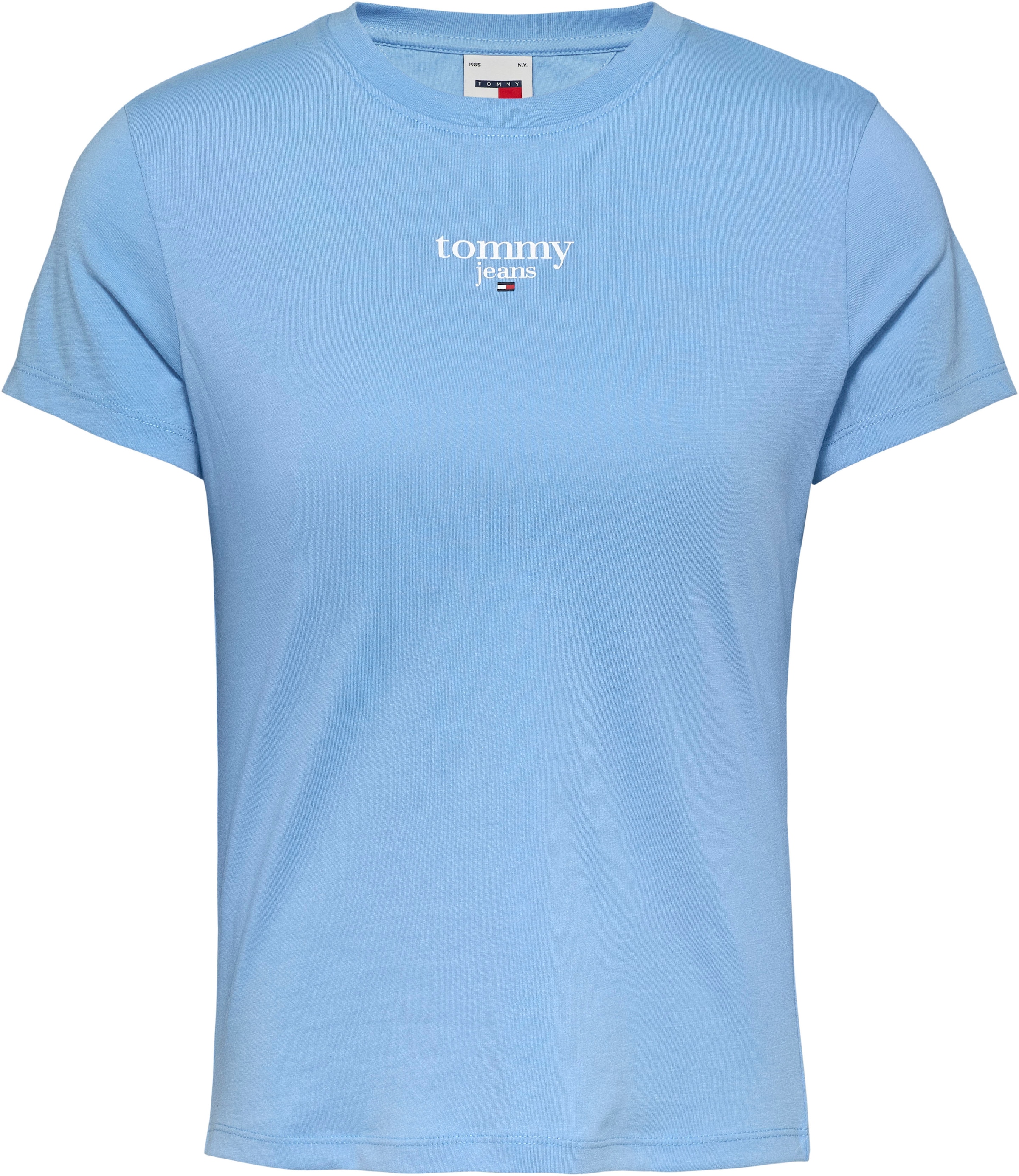 Tommy Jeans Rundhalsshirt »TJW SLIM ESSENTIAL LOGO 1 SS EXT«, mit Tommy Jeans Logoschriftzug, Rundhals