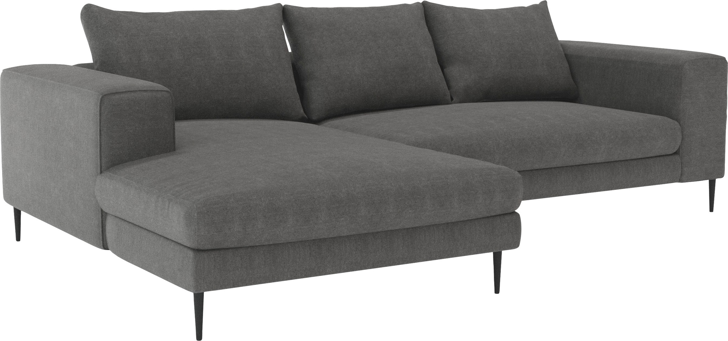 INOSIGN Ecksofa »Aurora, L-Form, mit extra breiter Recamiere, 324 x 170 cm (BxT)«, Designsofa mit tollem Sitzkomfort, extra hohe Metallfüße schwarz