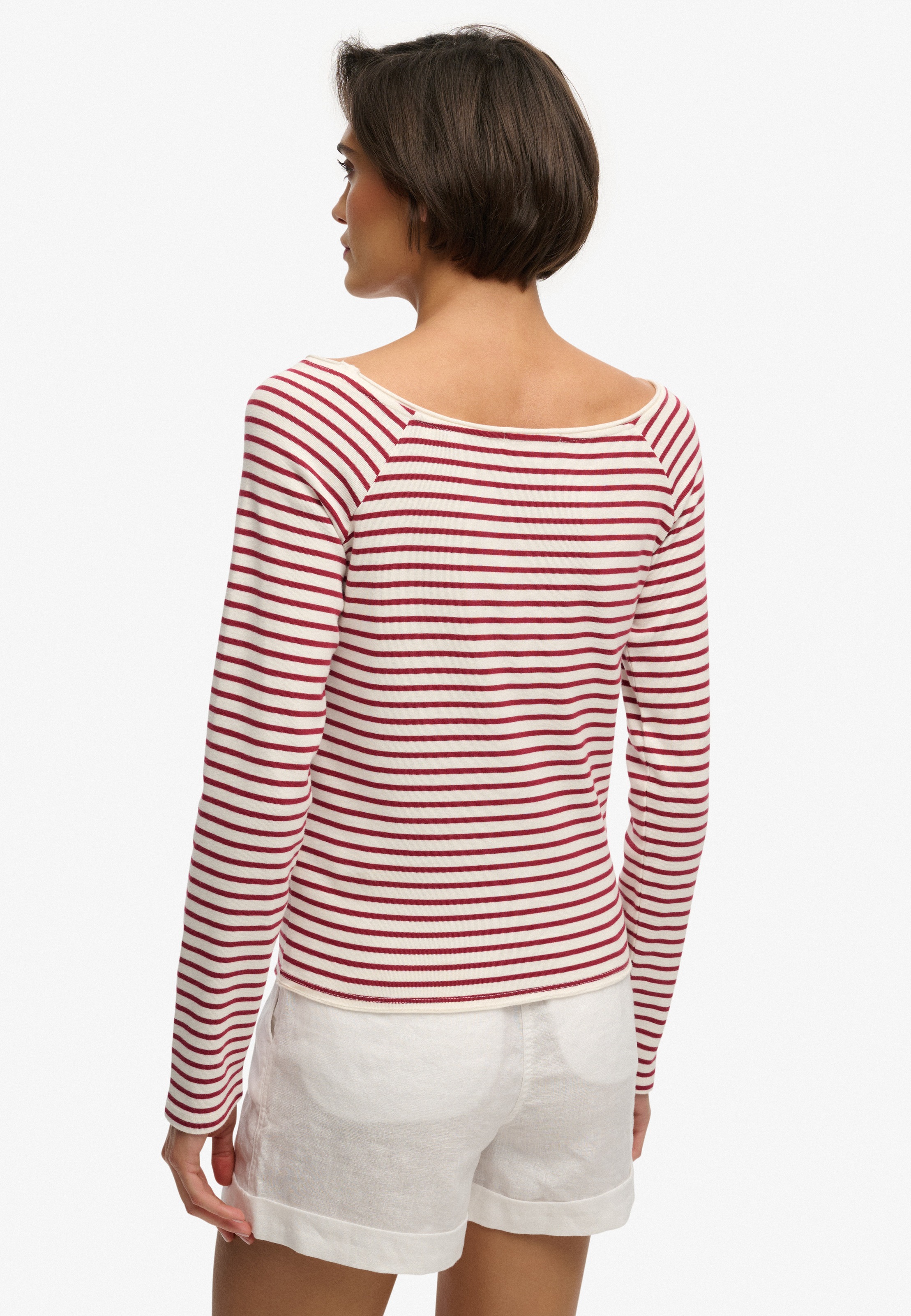 Superdry Langarmshirt "BARDOT OFF SHOULDER TOP" mit U-Boot Ausschnitt und W günstig online kaufen