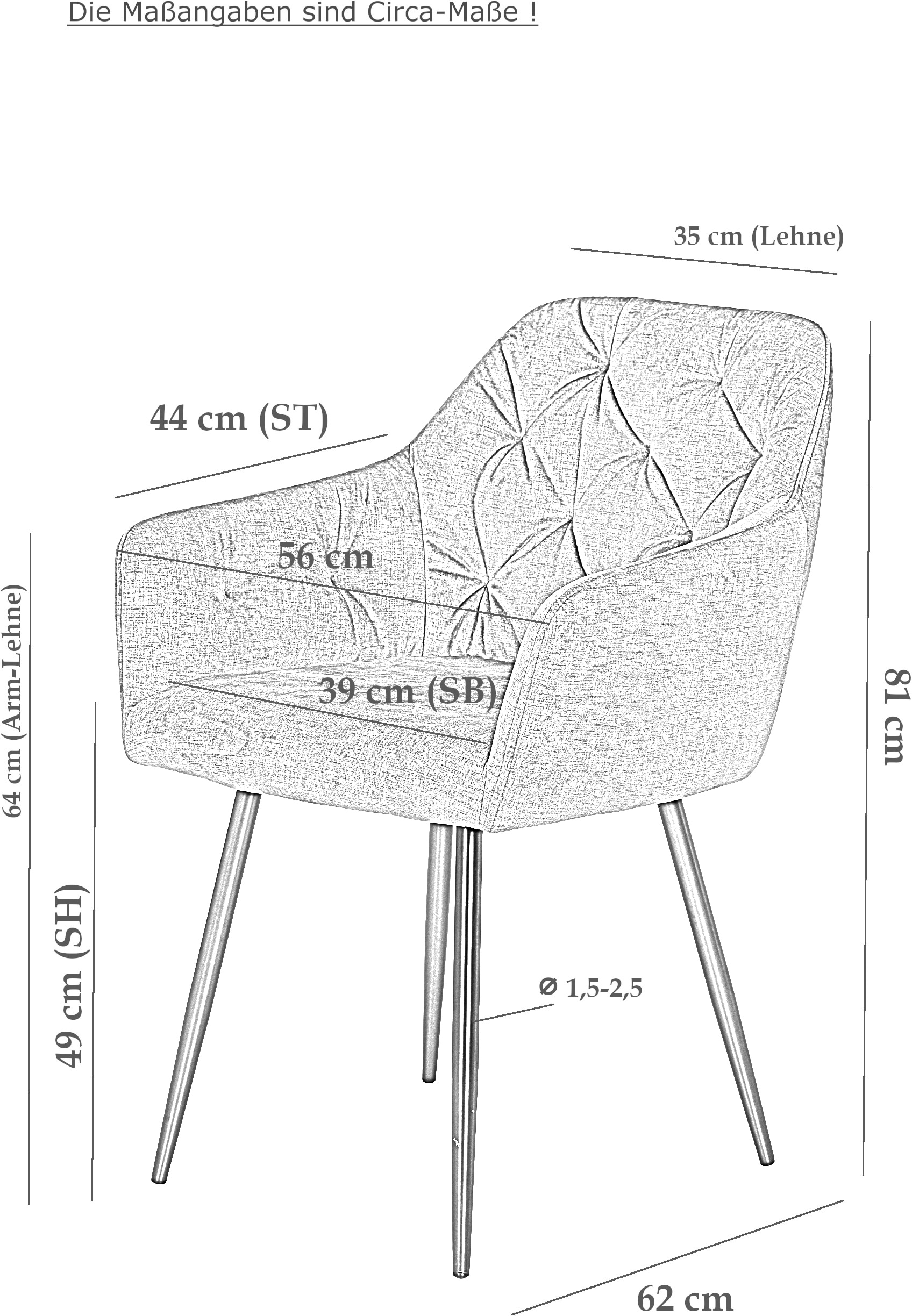 HELA Esszimmerstuhl »Kira«, (Set), 2 St., Microfaser, Armlehnstuhl Samt oder Microfaser Bezug