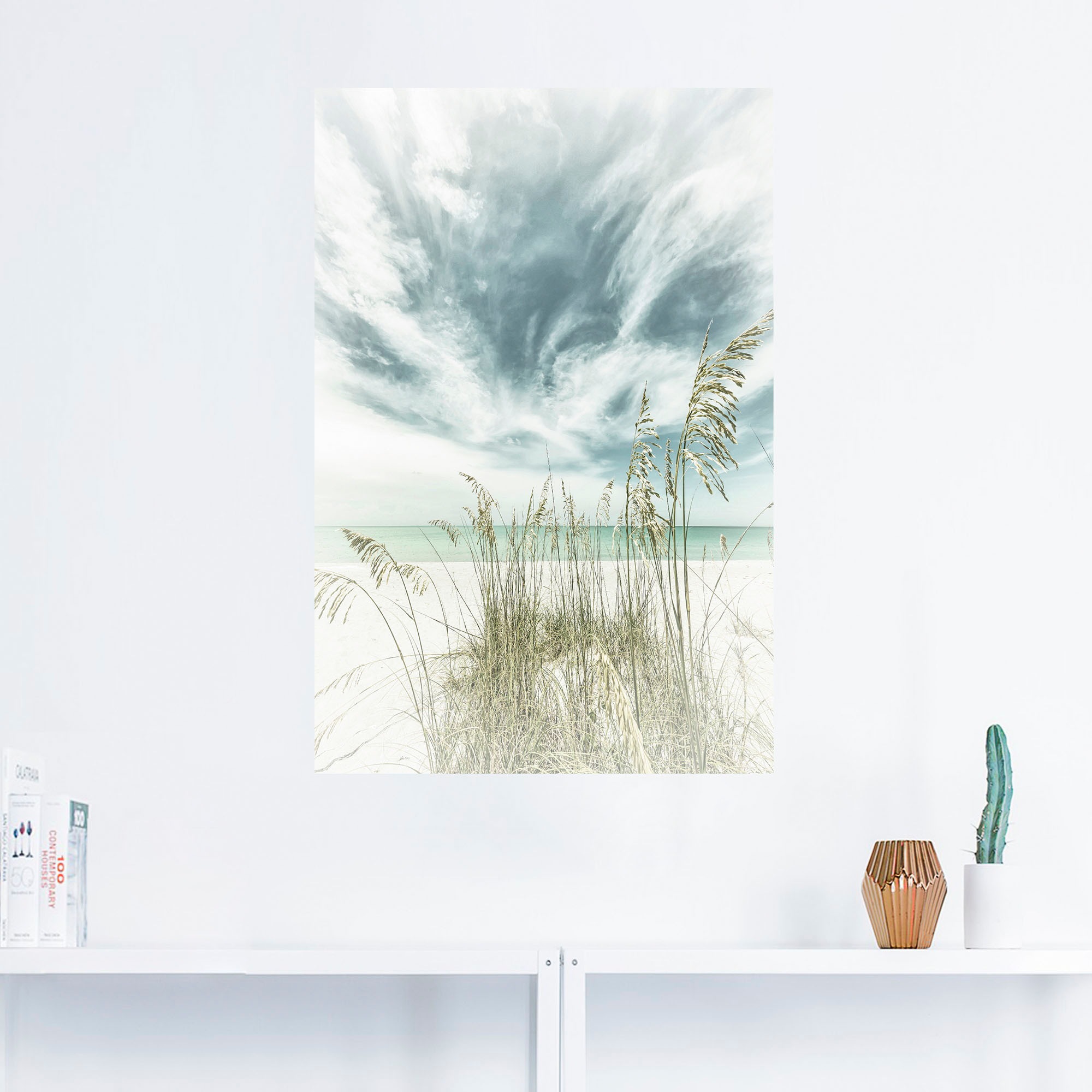 Artland Wandbild "Himmlische Stille am Strand Vintage", Strandbilder, (1 St günstig online kaufen